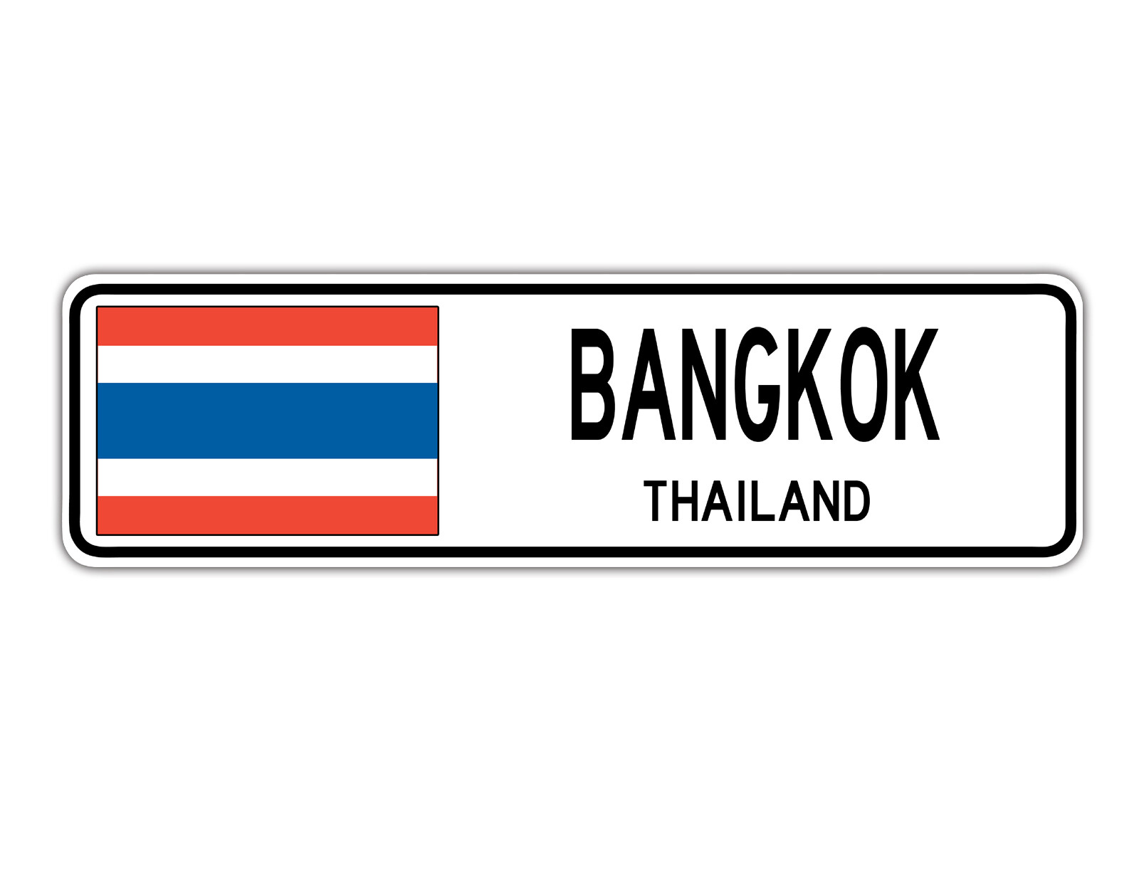 Bangkok Thailand Street Thai Flag City Country Wall Gift Aluminum Metal Sign