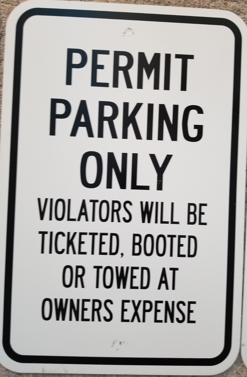 3 Signs 12″x18″ Heavy Gauge Aluminum Signs 1 – RESIDENT PARKING ONLY, 2 – PERMIT