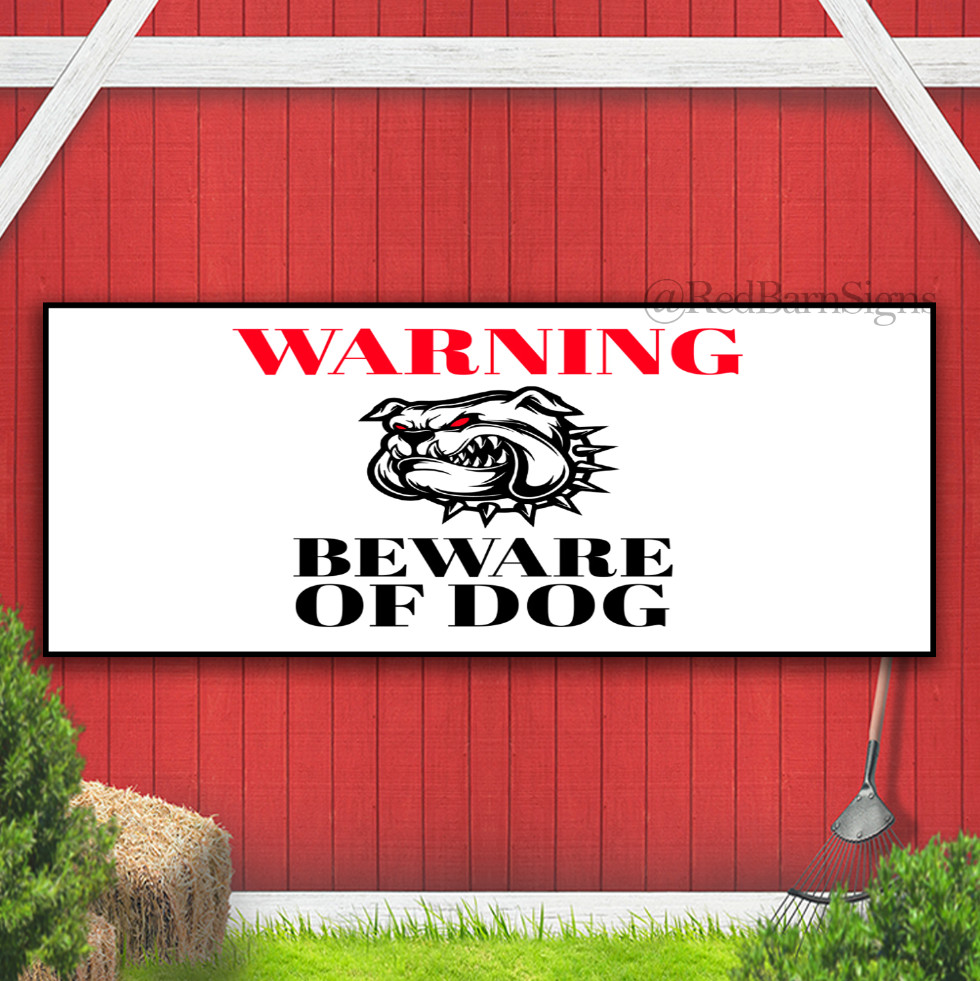 Warning Beware of Dog Indoor Outdoor Banner Sign