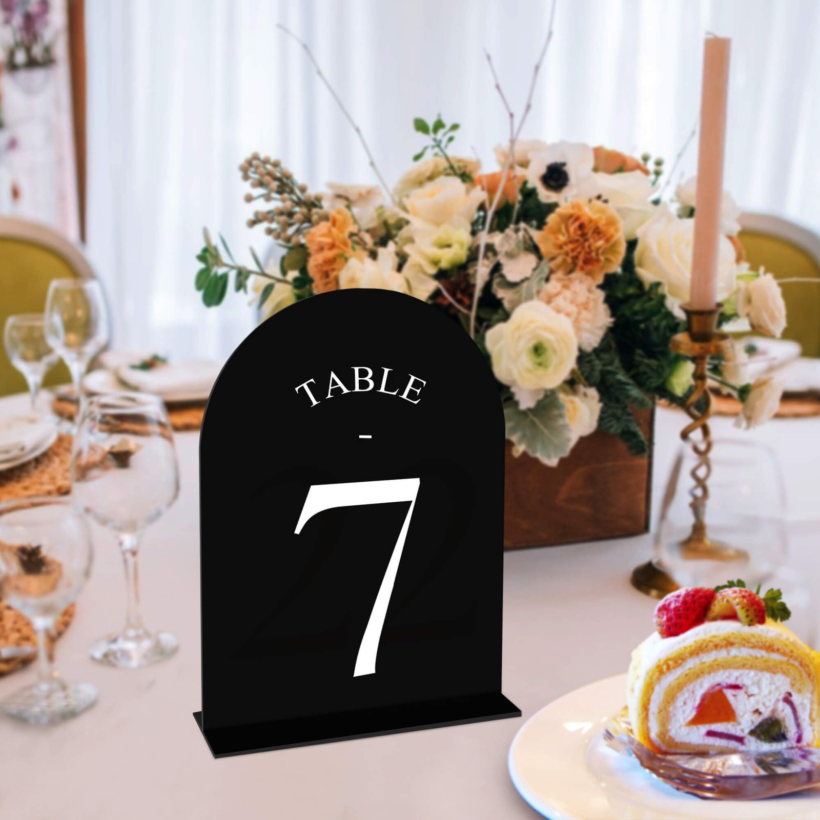 Arch Wedding Table Numbers 1-20 with Stands – Double-Sided Printed 5″ X 7″ Ac…