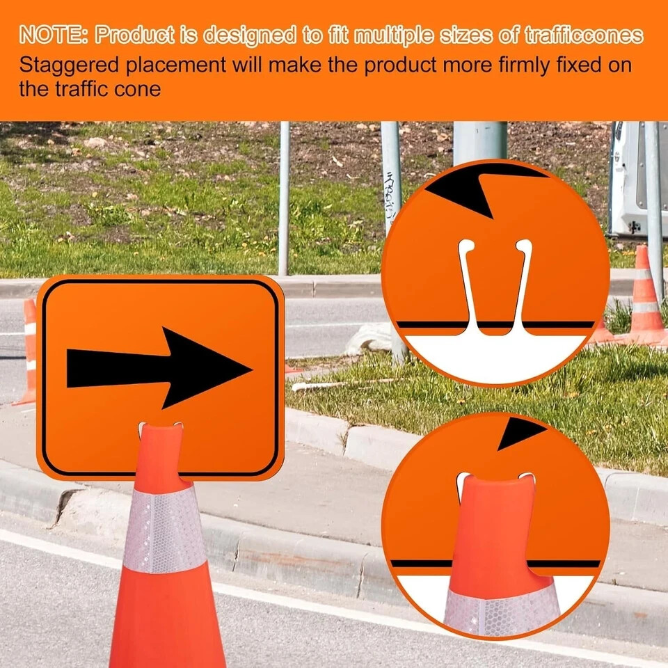 Traffic Arrow Orange Detour Signs Road Cone Top Directional Left Right Arrows Si