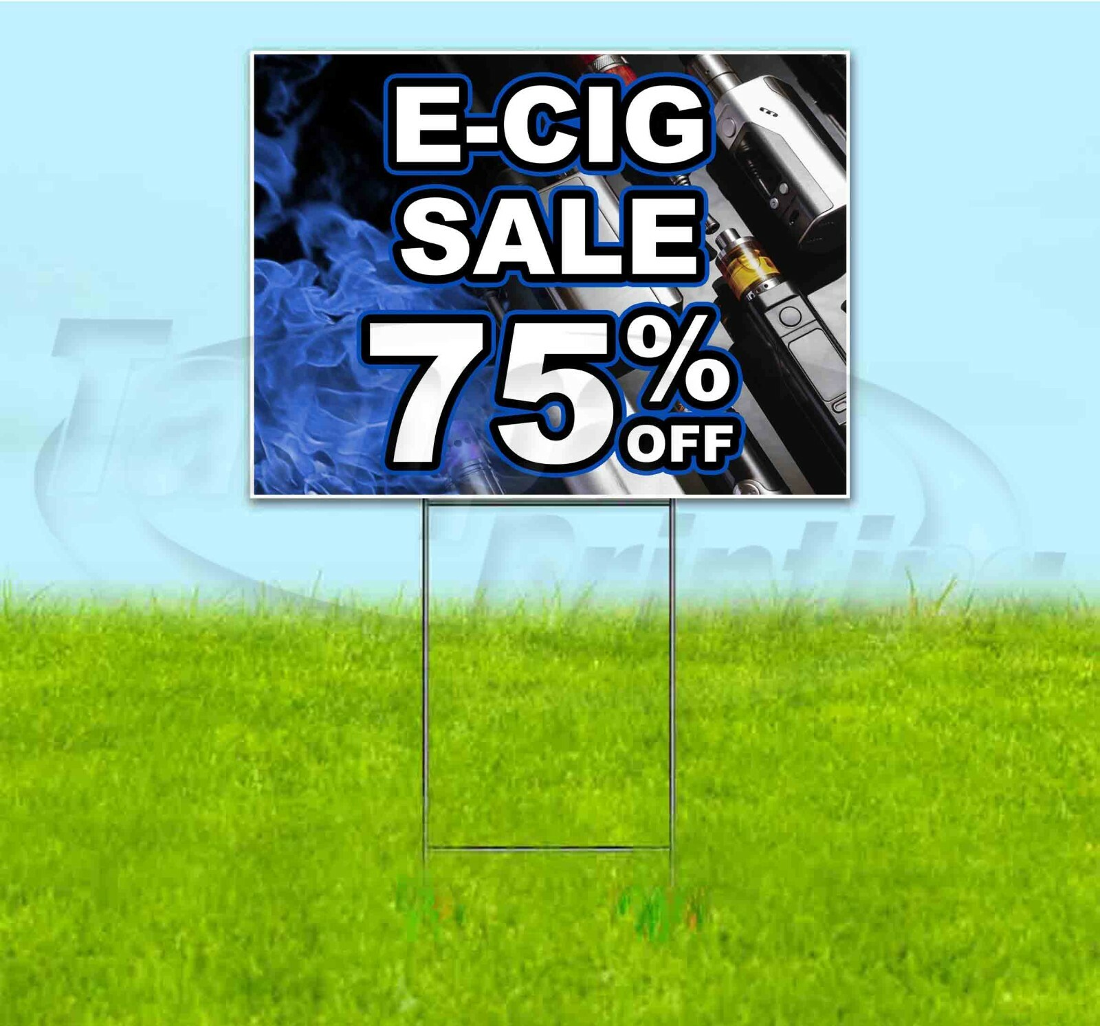 E-CIG SALE 75% OFF 18×24 Yard Sign WITH STAKE Corrugated Bandit USA VAPE DEALS