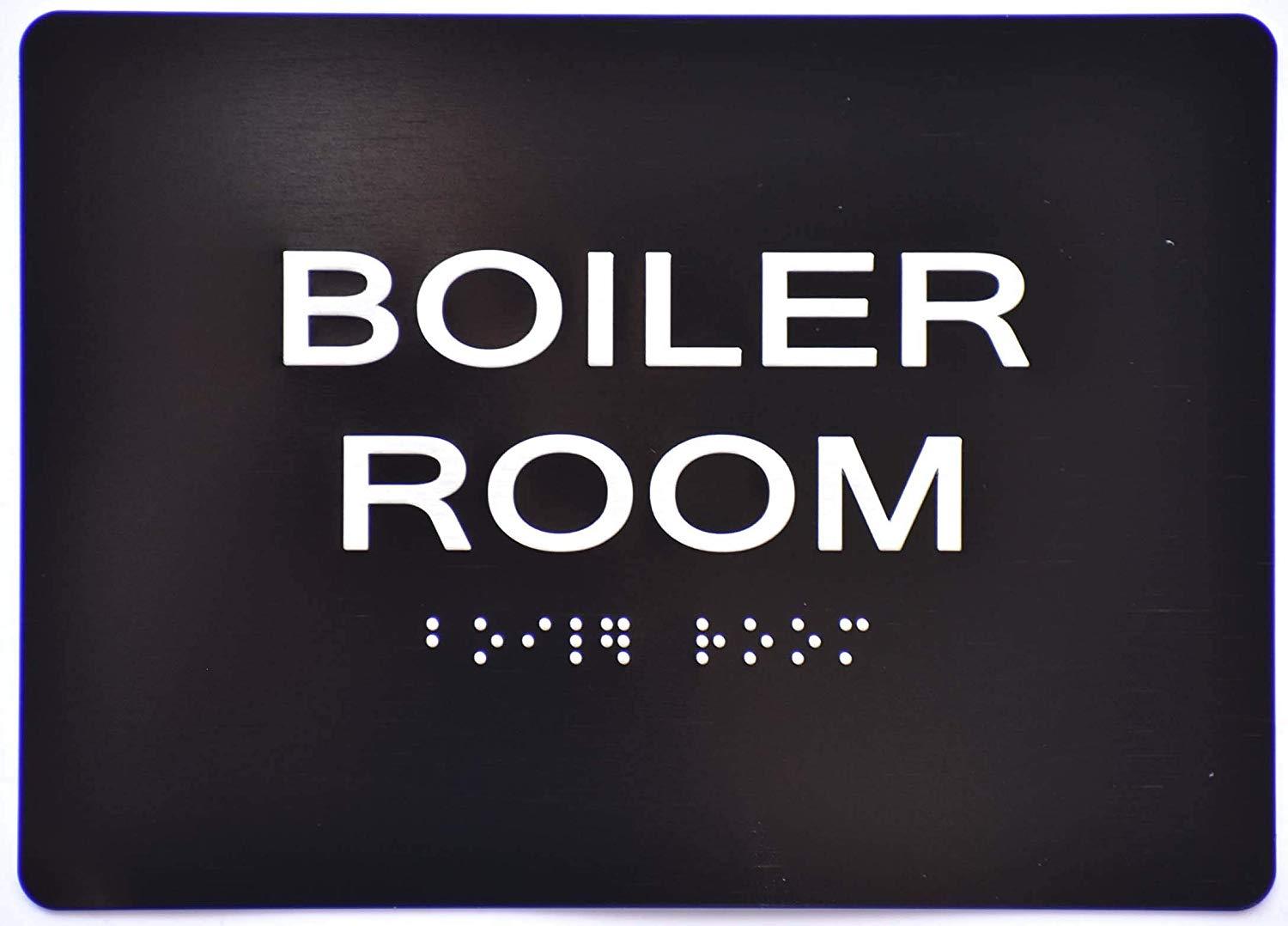 Boiler Room Sign Black (Aluminium, Black/Silver,Size 5×7) The Sens..-REF24-1027