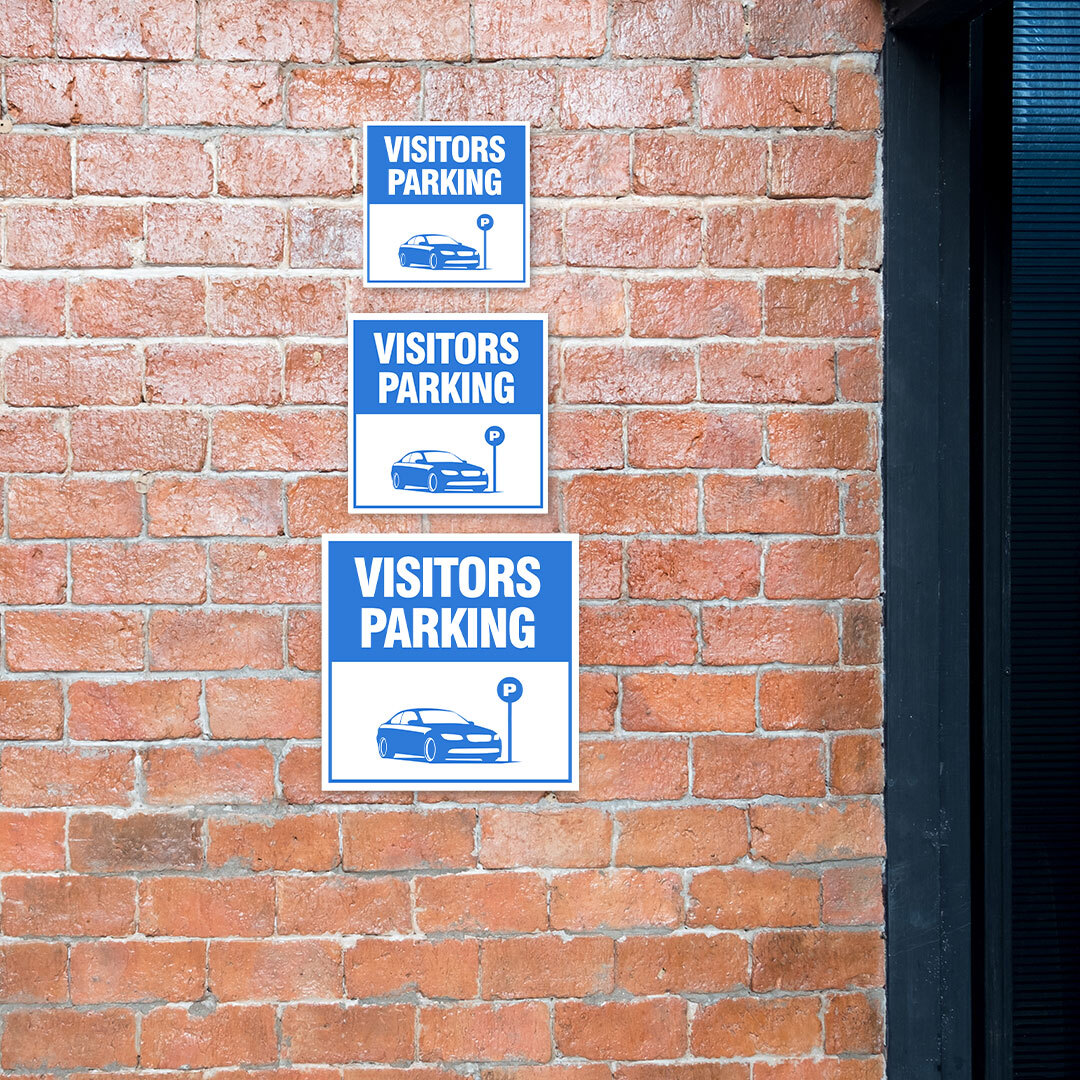 Square Plus Visitors Parking Wall or Door Sign