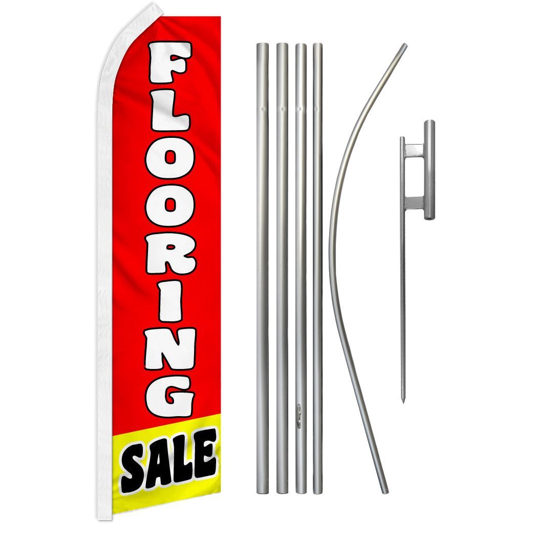 “FLOORING SALE” Advertising Super Flag & Pole Kit floor tile carpet wood laminat