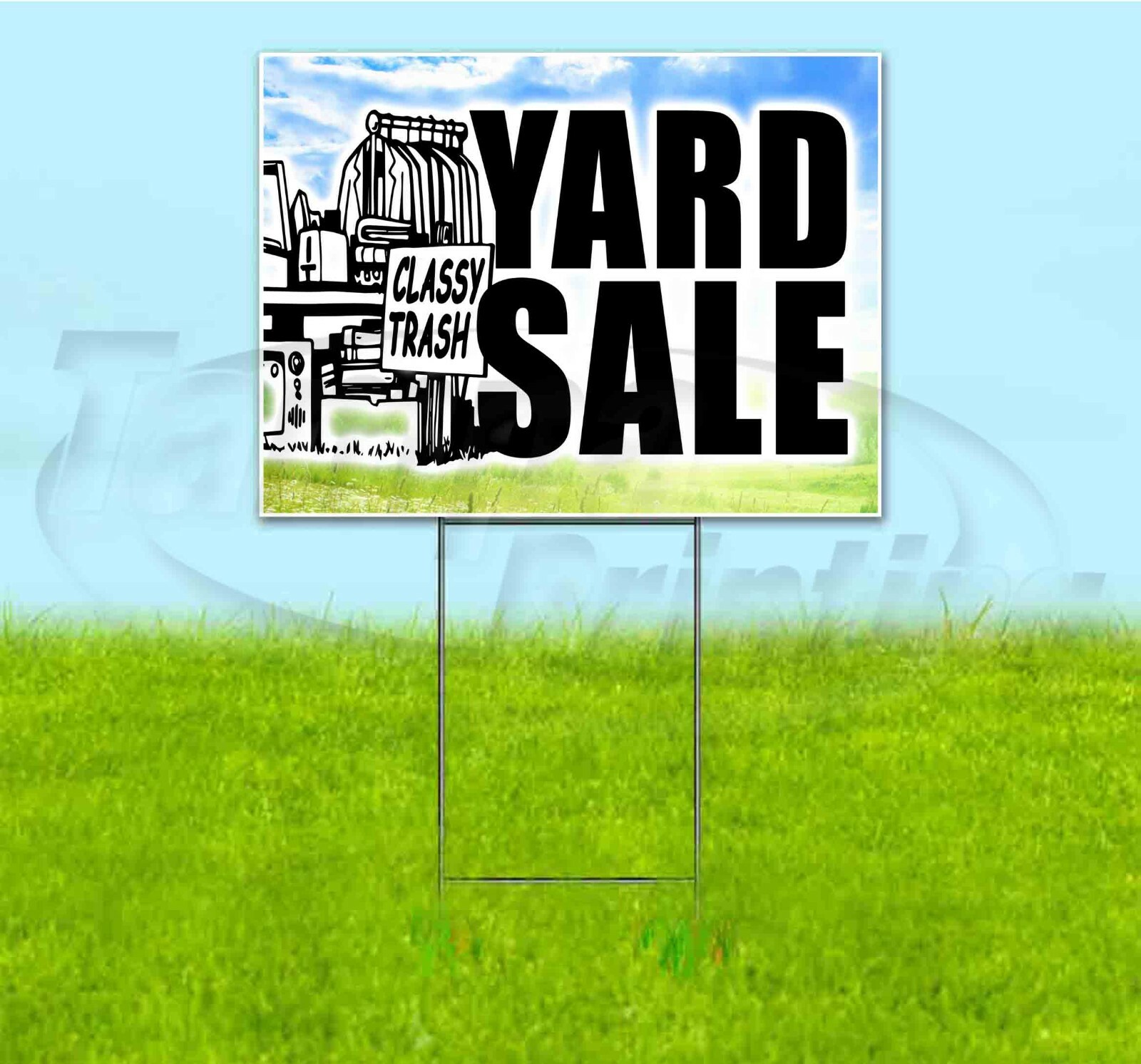 YARD SALE 18×24 Yard Sign WITH STAKE Corrugated Bandit USA BUSINESS GARAGE