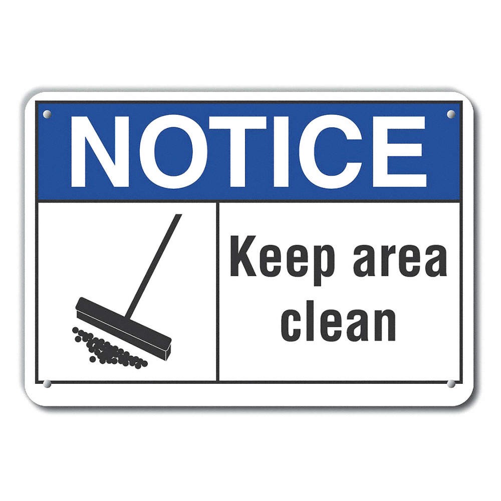 LYLE LCU5-0023-NP_14X10 Plastic Cleaning Notice Sign,10x14in 64NL59