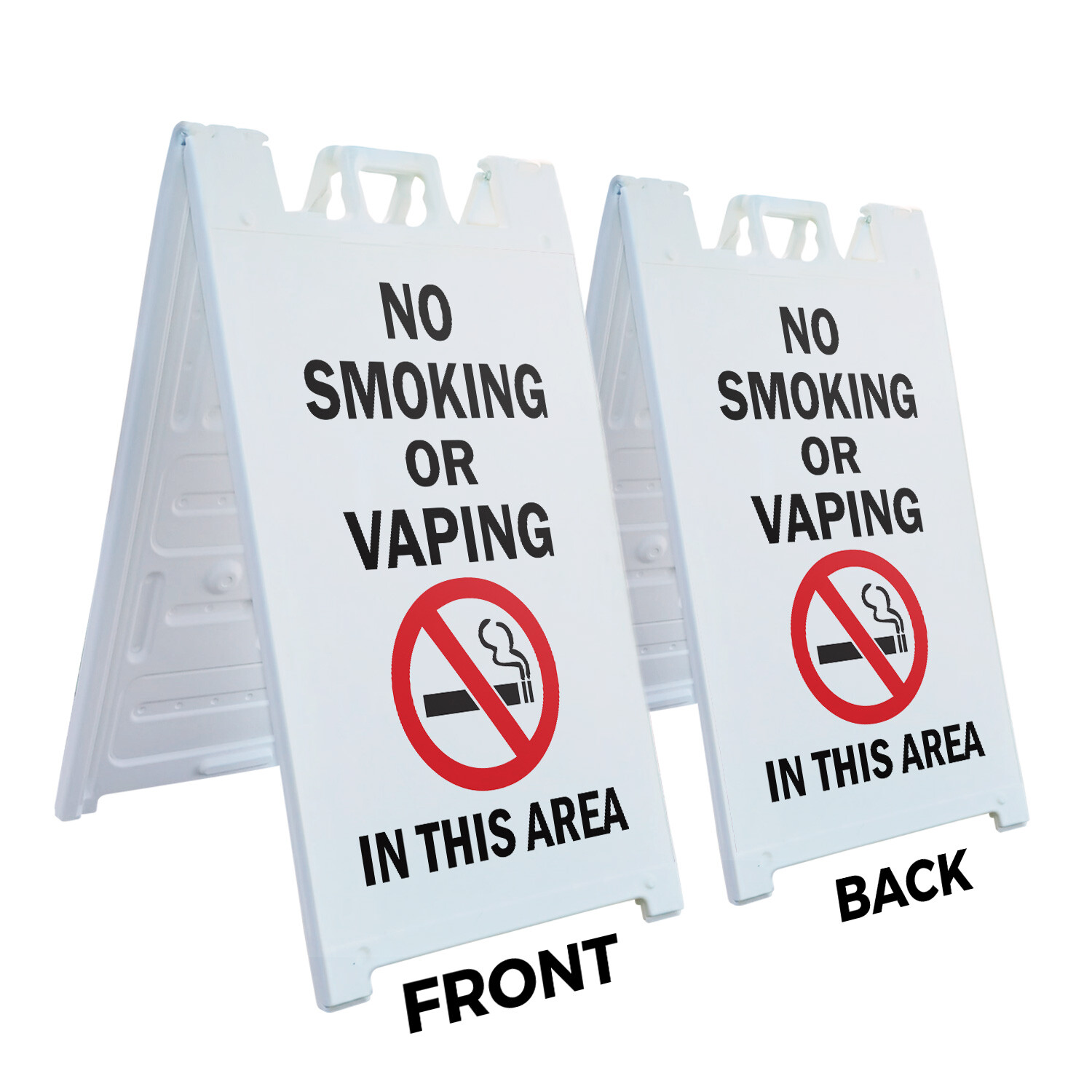 A-frame Sidewalk No Smoking Or Vaping In This Area 24″ x 36″ Double Sided A-Fram