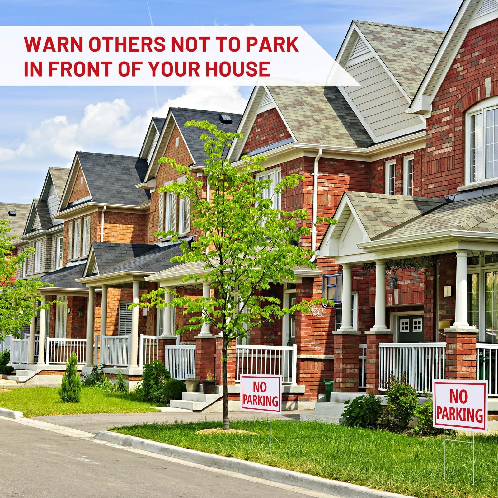 12×16 Inch No Parking Signs – 8 Pcs Waterproof Double-Sided Yard Signs with Stak