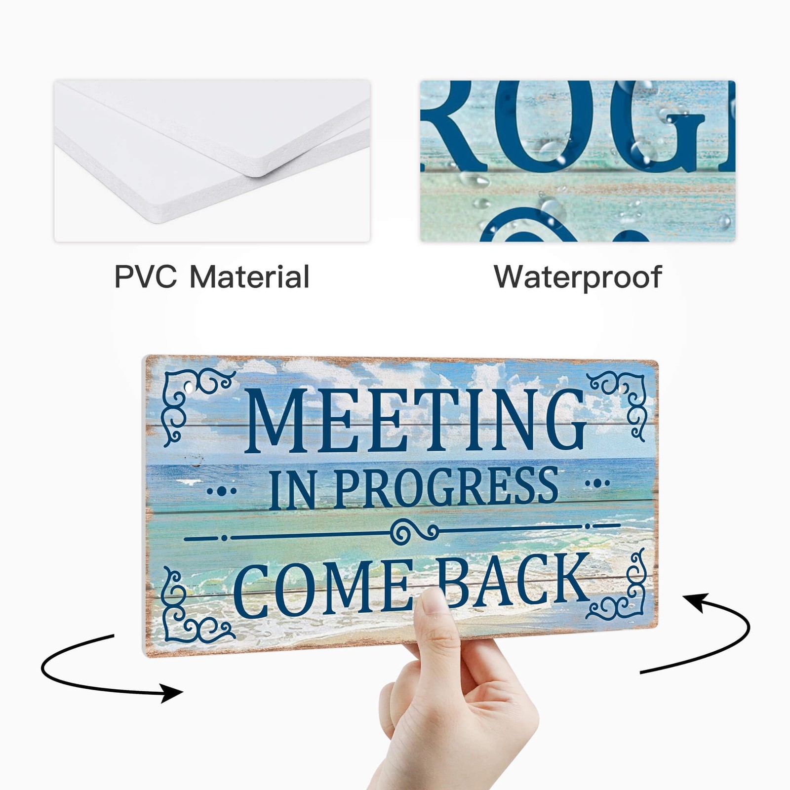 Putuo Decor Meeting in Progress Door Sign – Welcome Come in Office Sign for M…