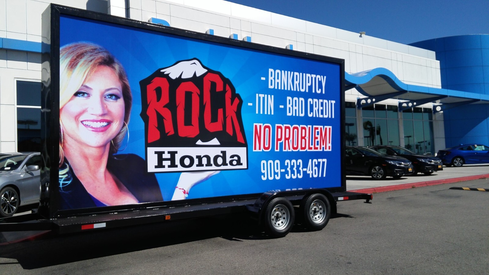Mobile Advertising Trailer 10 x 20 with LED lighting. Increase your sales by 35%