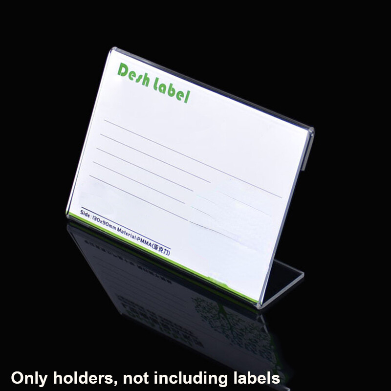 10Pcs Acrylic Sign Display Holder Price Name Card Tag Label Stand Bracket