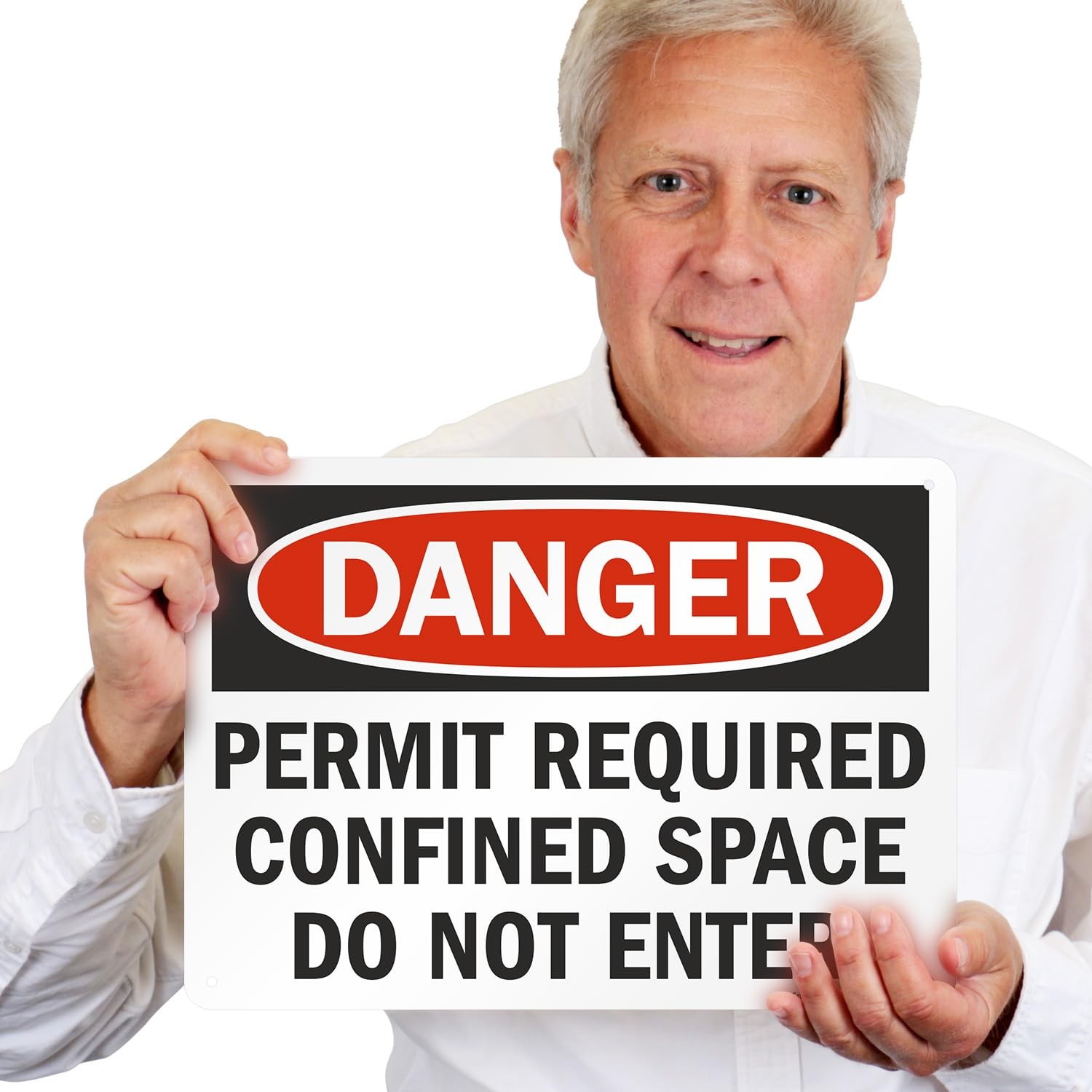 Danger Permit Required Confined Space Do Not Enter Aluminum Metal Sign 10×14″