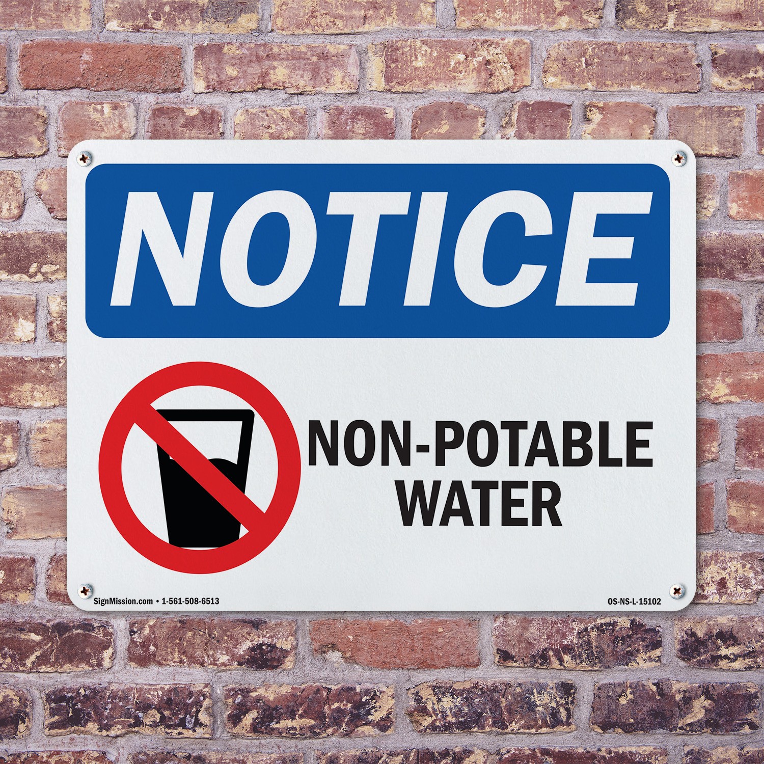 Non OSHA Notice Sign Metal, Plastic, Or Decal – 5 or 10 Pack