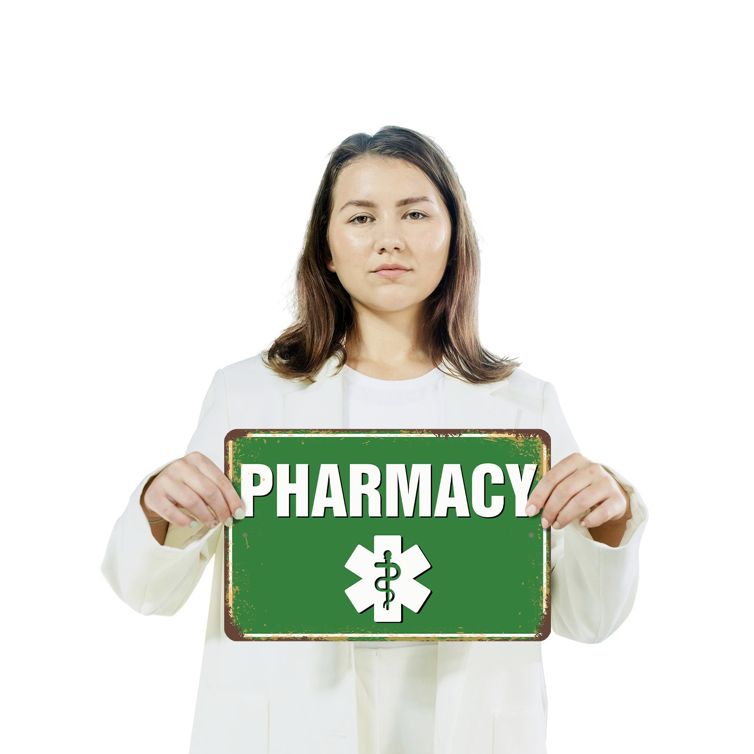 Pharmacy Street Sign Remedies Right Ahead Durable Perfect for shop Counters