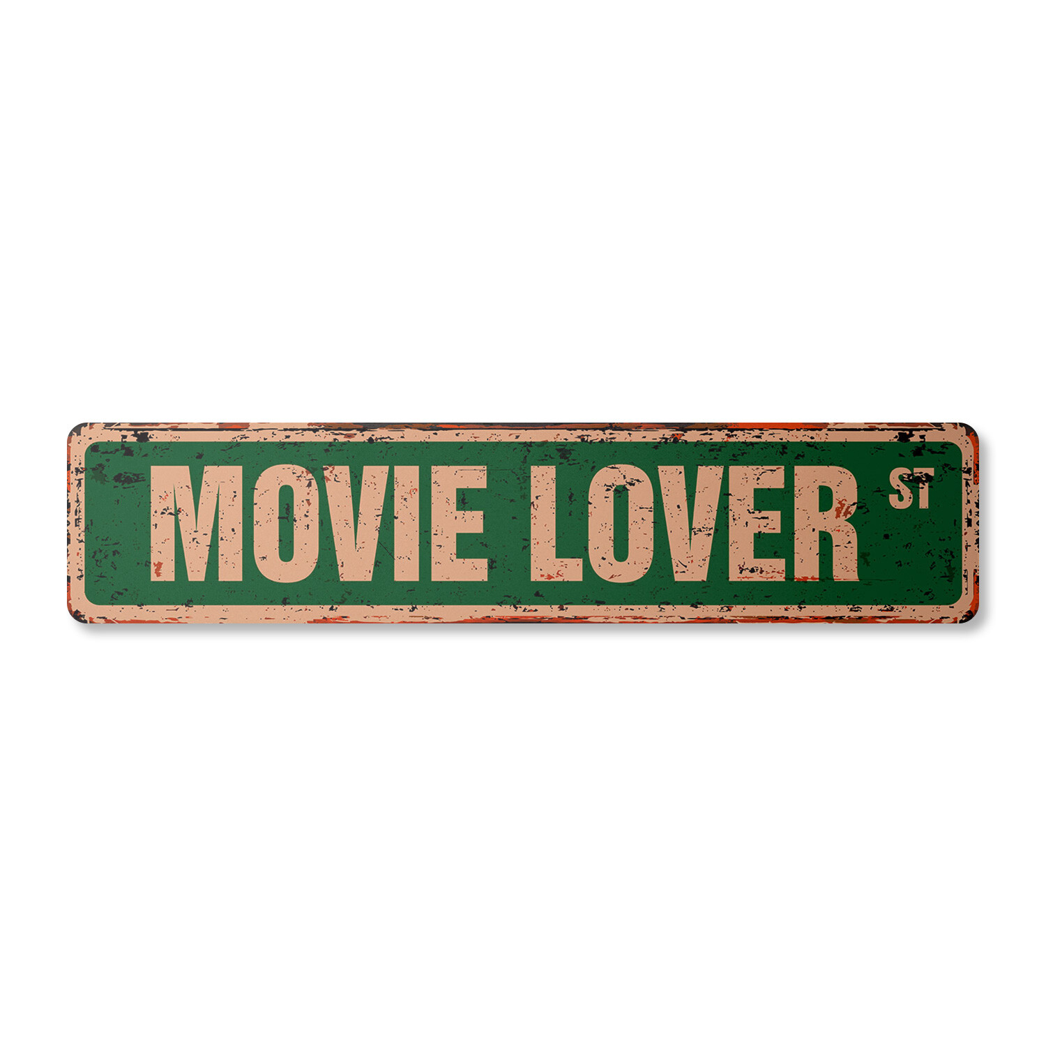 MOVIE LOVER Vintage Street Sign Metal Plastic film motion pictures DVD video