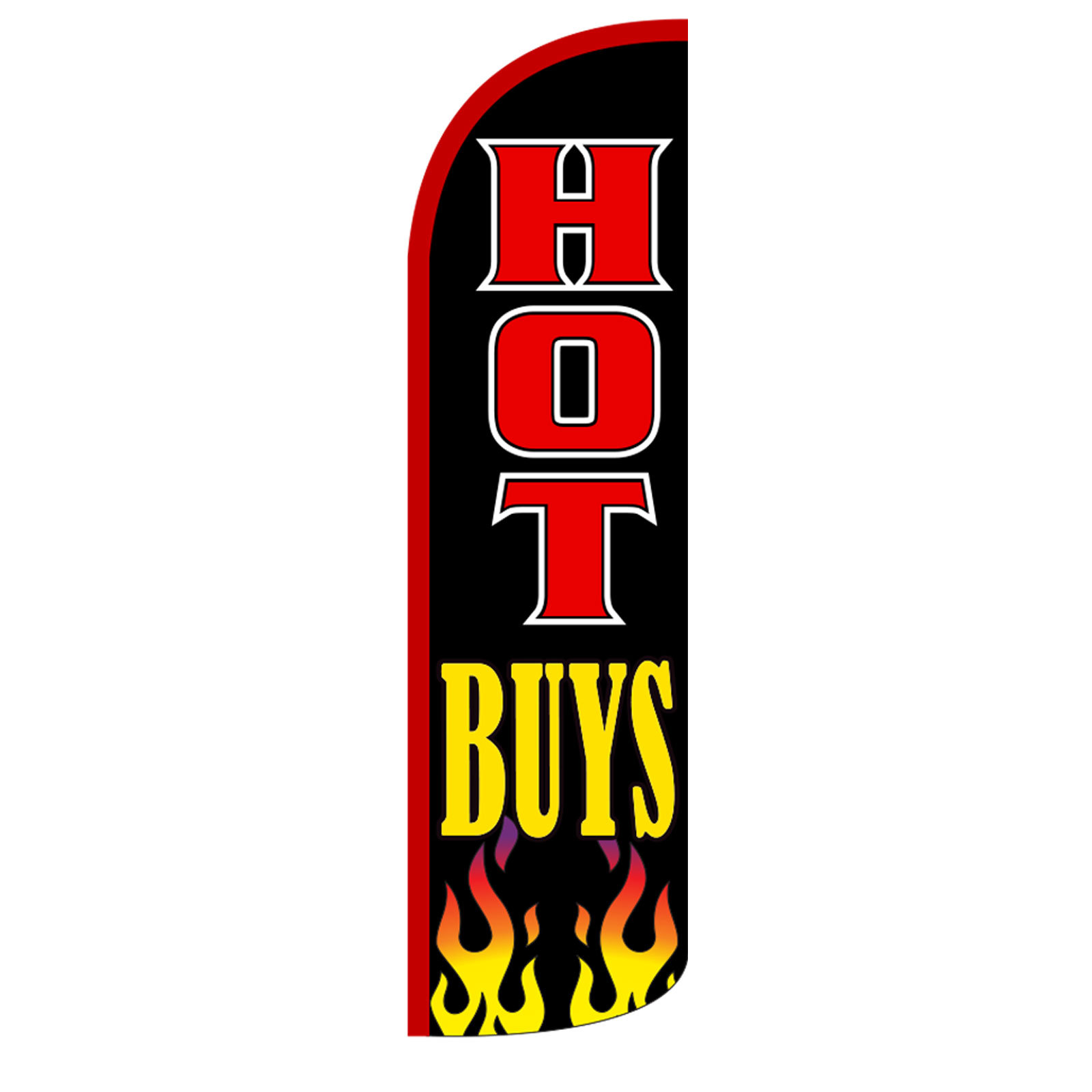 Hot Buys Banner Flag Sign Display Only Flutter Feather Windless Swooper 3′ Black
