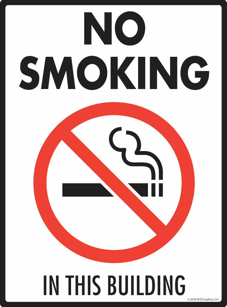 No Smoking in This Building Indoor/Outdoor Exterior Aluminum Sign – 9 x 12