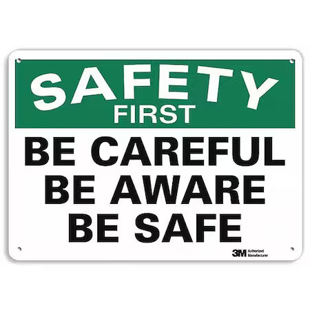 Lyle U7-1166-Na_14X10 Safety First Be Careful Be Aware Be Safe, 10 In X 14 In,