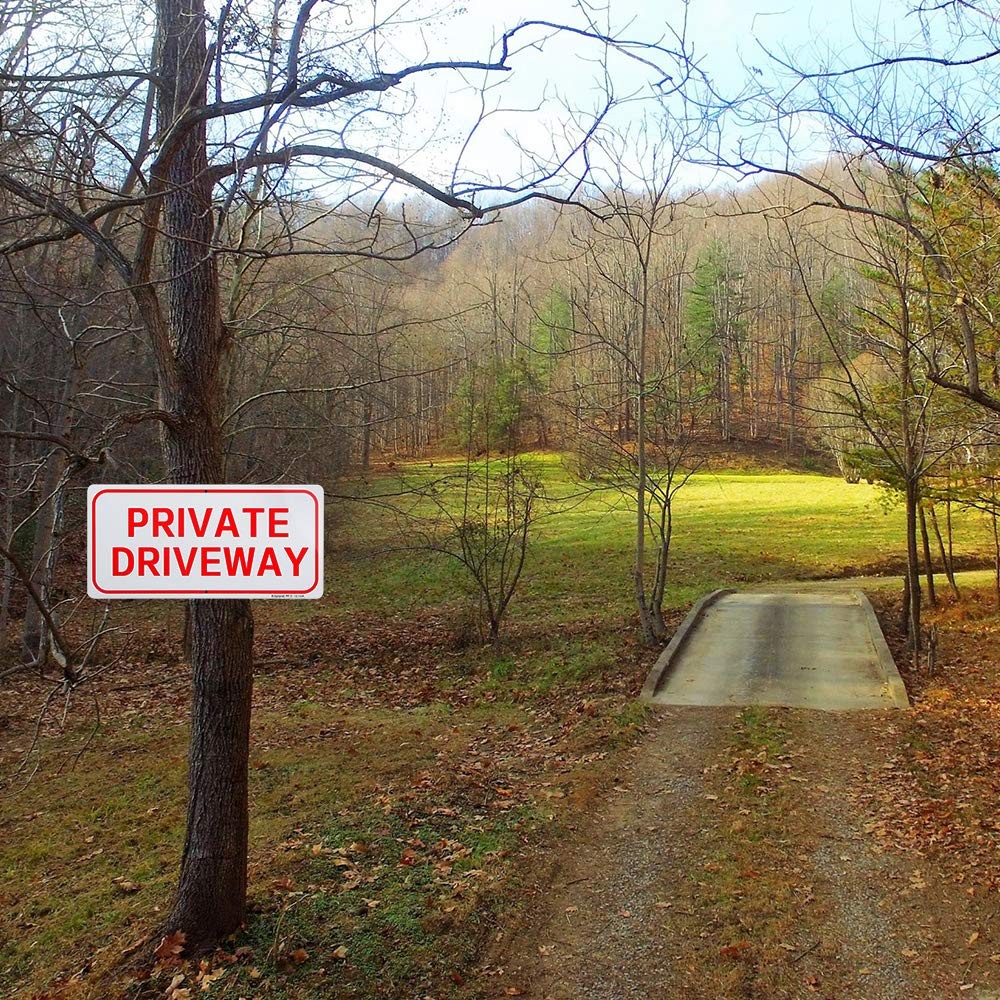 2 PCS 14×7 Inch Private Driveway Sign .04 Inch Reflective Aluminum Metal