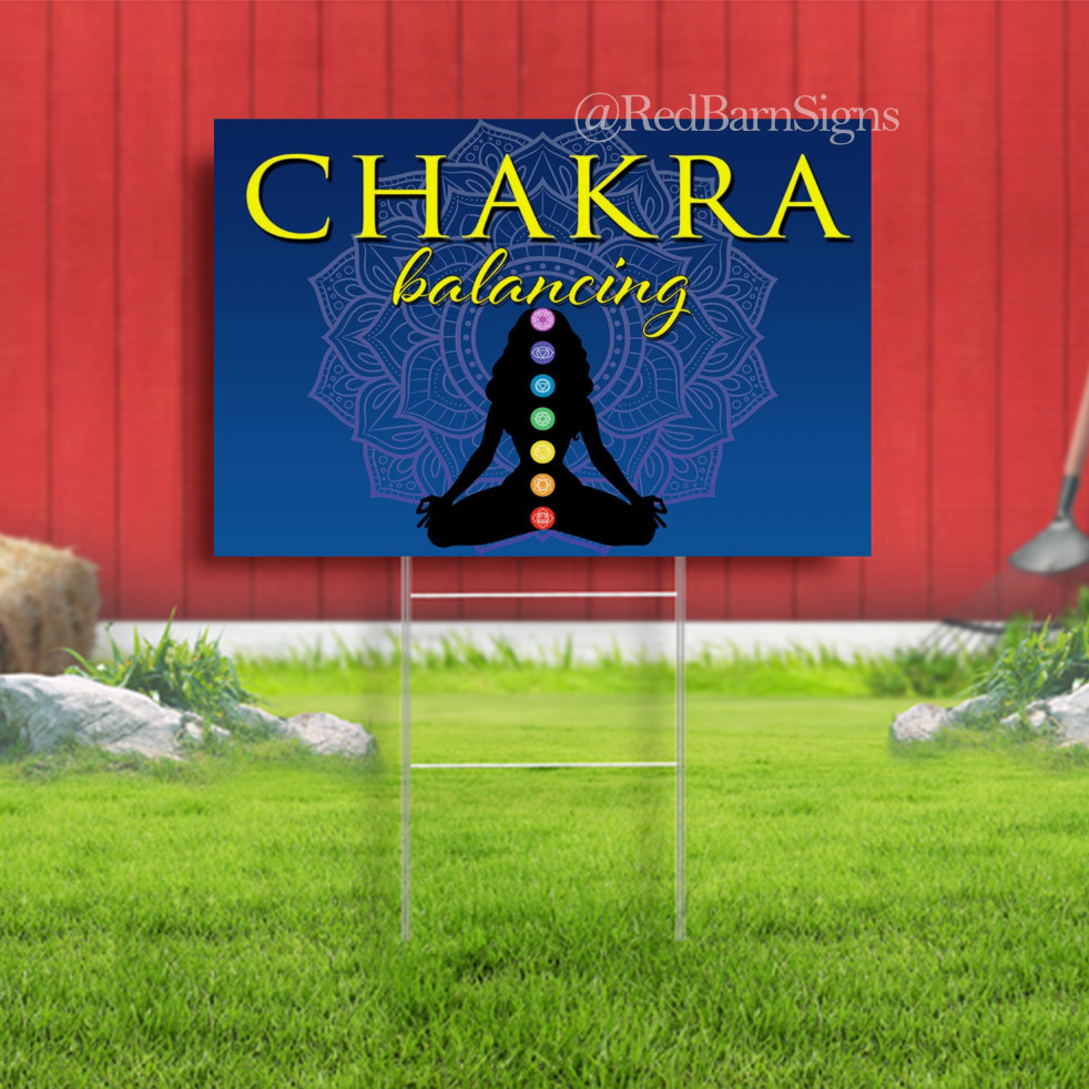 Chakra Balancing Indoor Outdoor Yard Sign with metal stakes