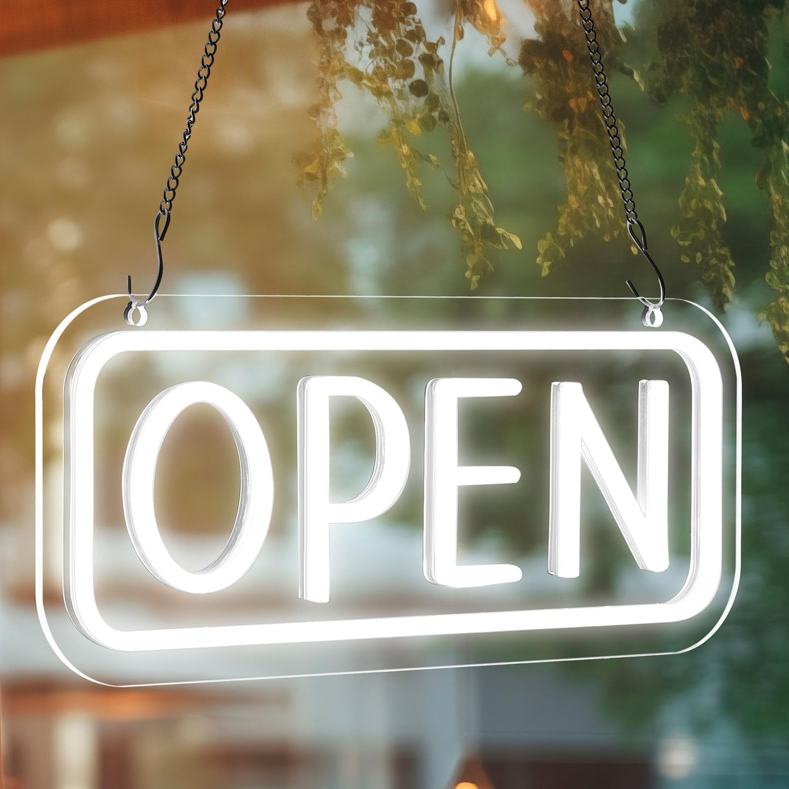 Saysurey LED Open Sign for Business with On/off Switch, 16.8×6.8in Brighter O…