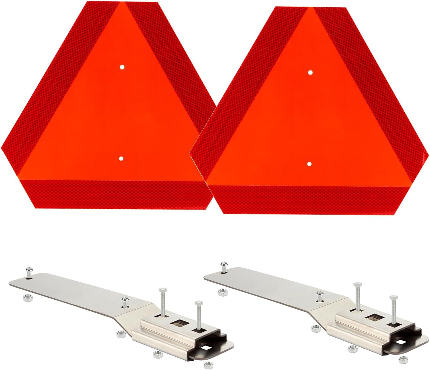 Slow Moving Vehicle Sign with Mounting Bracket Kit, Aluminum Slow Moving Vehicle