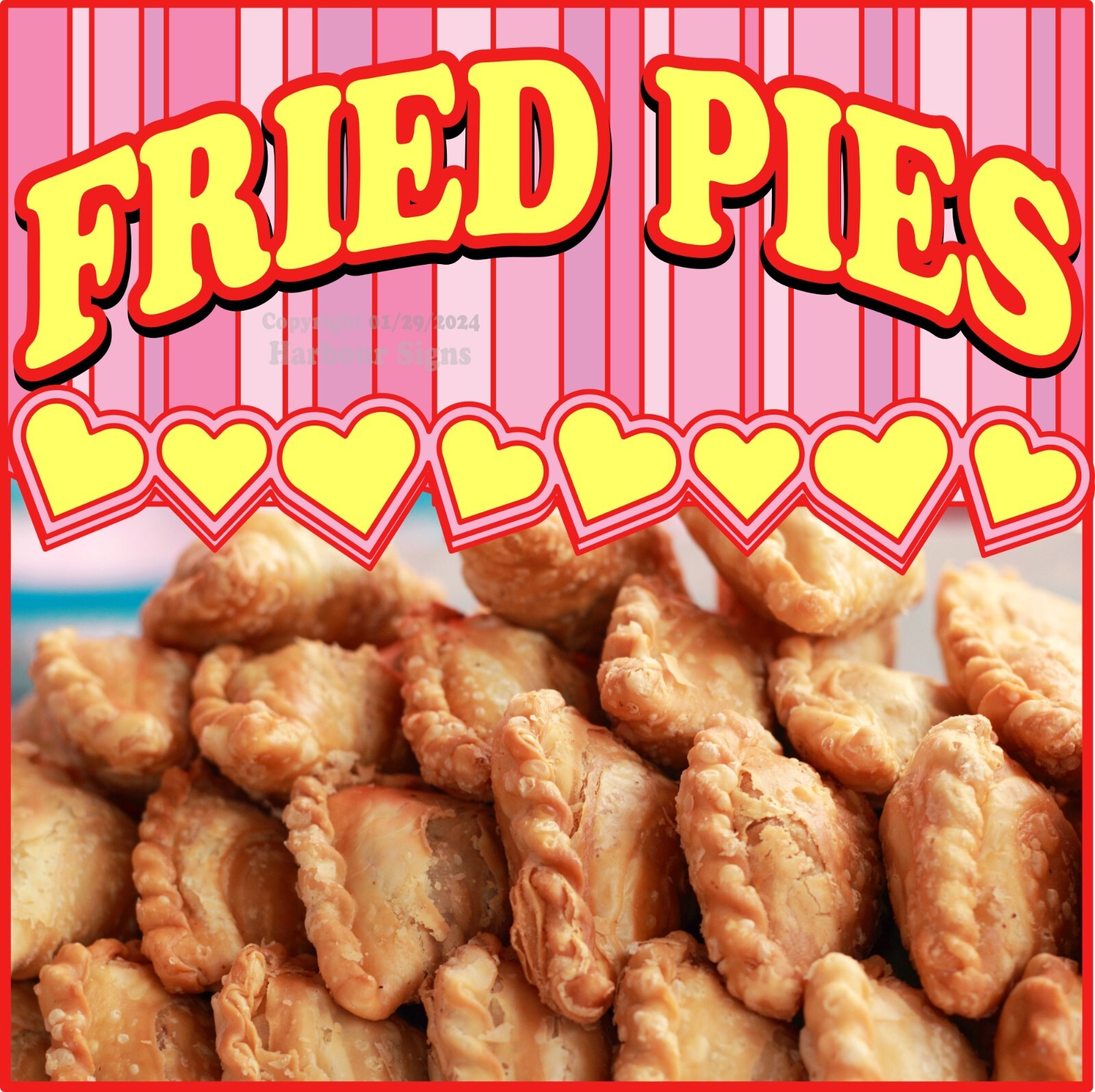 Fried Pies DECAL (Choose Size) Snack Concession Food Truck Sticker S