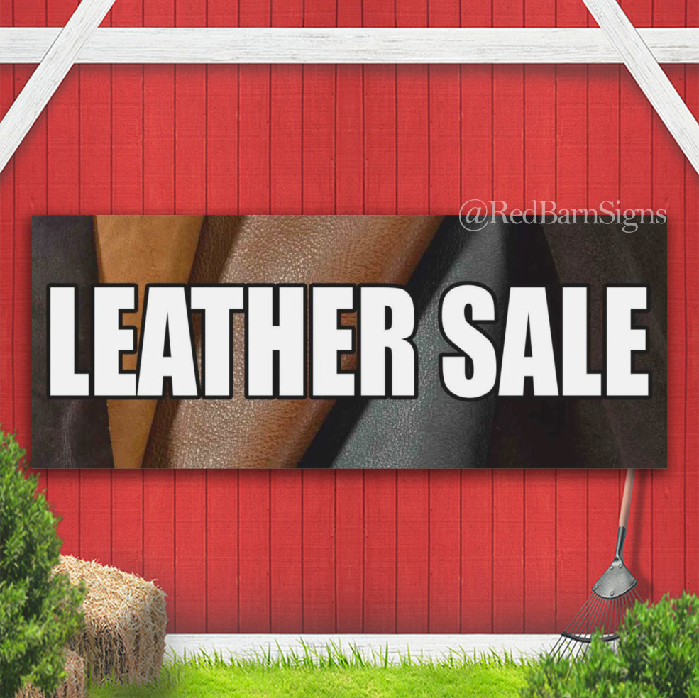 LEATHER SALE sofa luggage handbags retail Indoor Outdoor Banner Sign