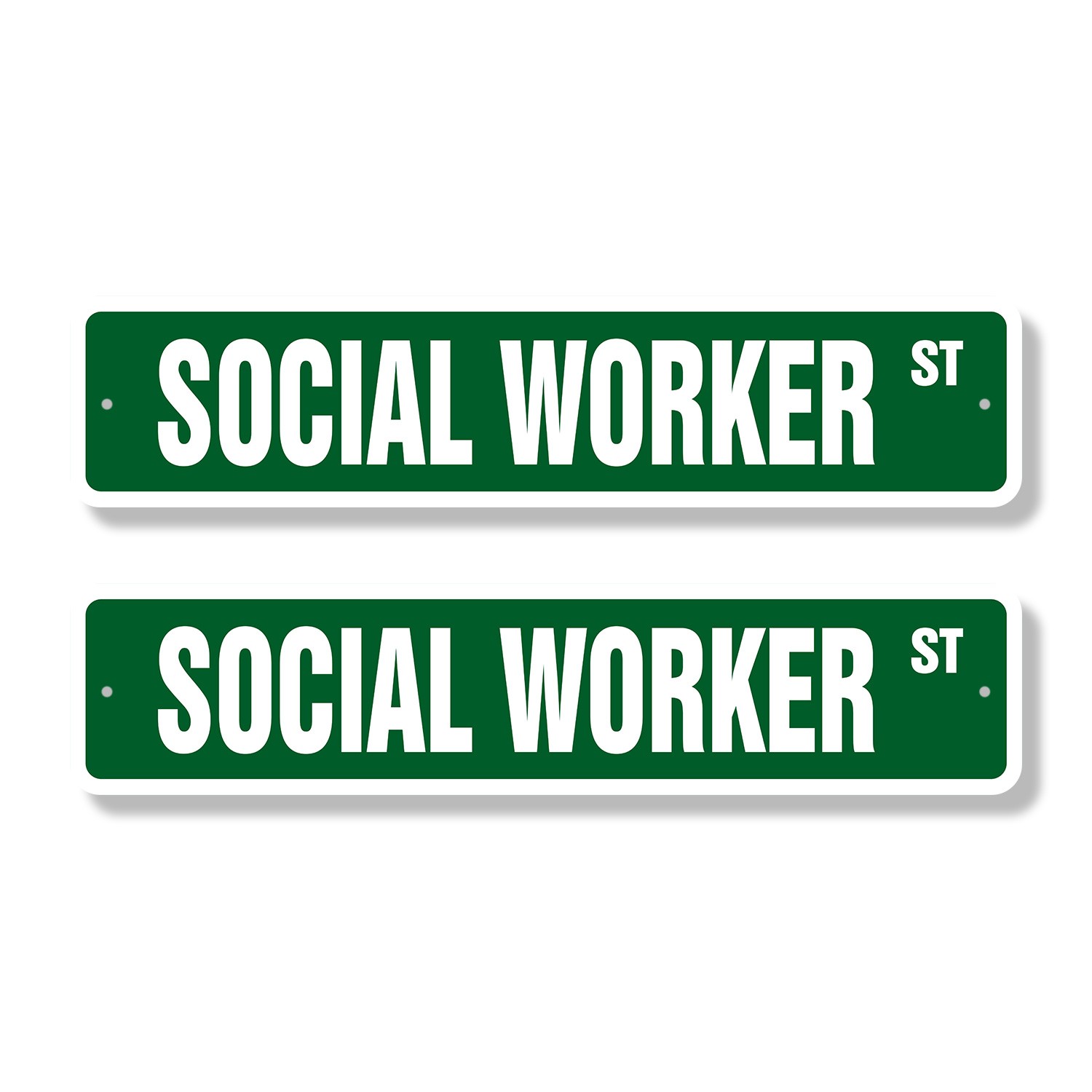 SOCIAL WORKER Street Sign (2 Pack) new work BSW psychologist therapy