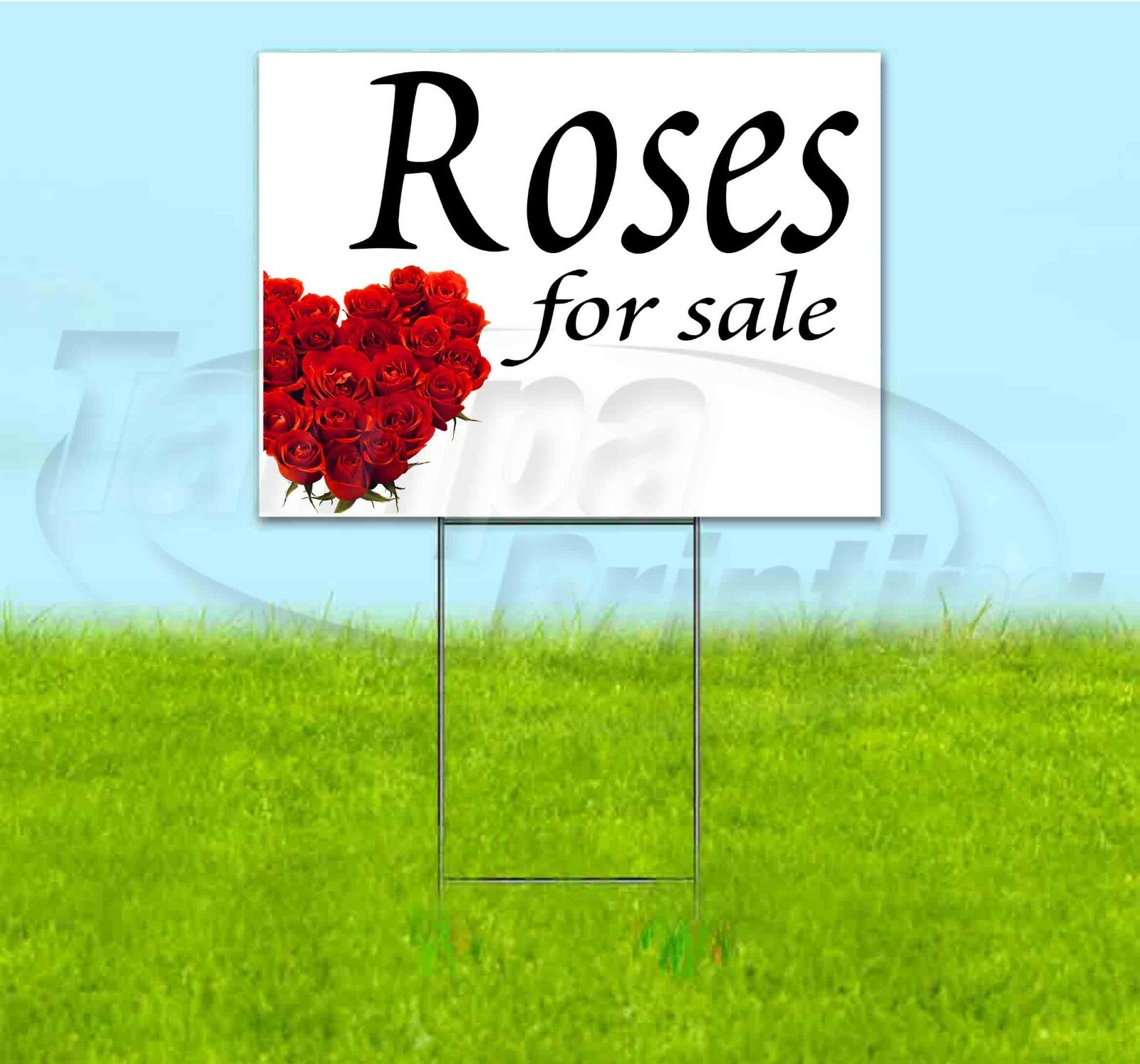 ROSES FOR SALE 18×24 Yard Sign WITH STAKE Corrugated Bandit USA BUSINESS DEALS