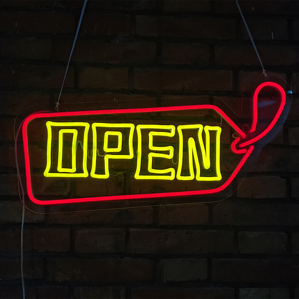 20″ x 12″ Bright LED Neon Light OPEN Sign + on/off switch UL Power Store Decor