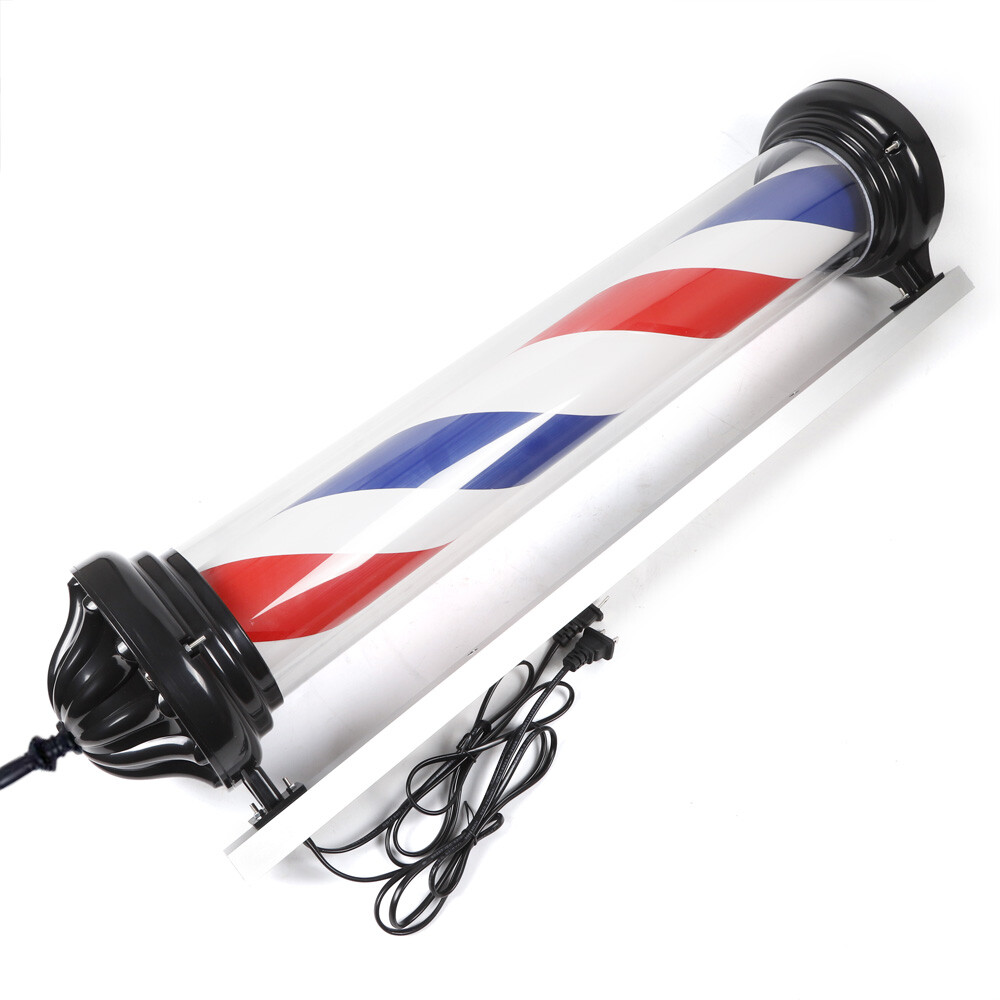 40″ Outdoor Barber Shop Pole Rotating Light Hair Salon Sign Illuminated Light