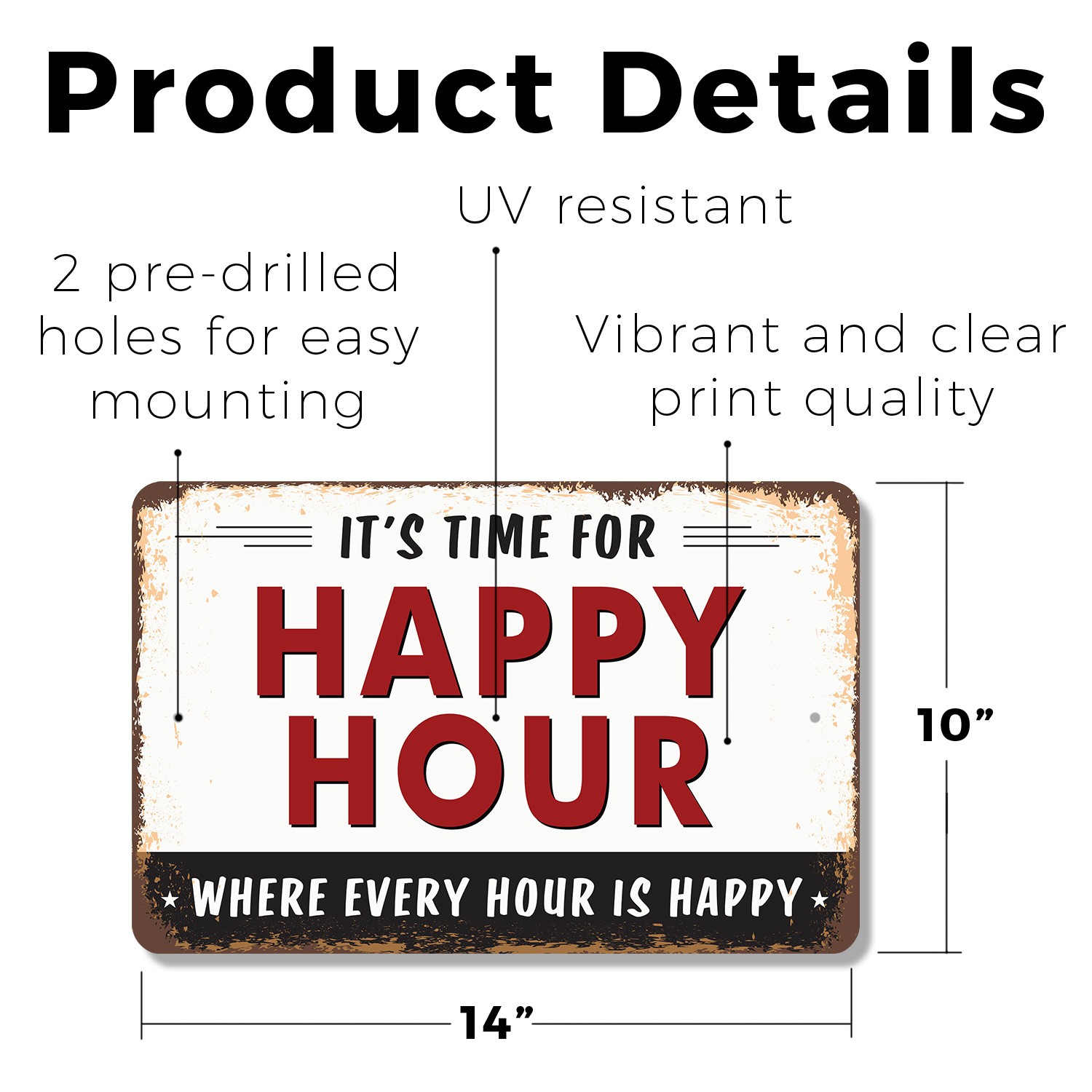 Happy Hour Street Sign Cheers Are Near Durable Perfect for Patios Bars Game