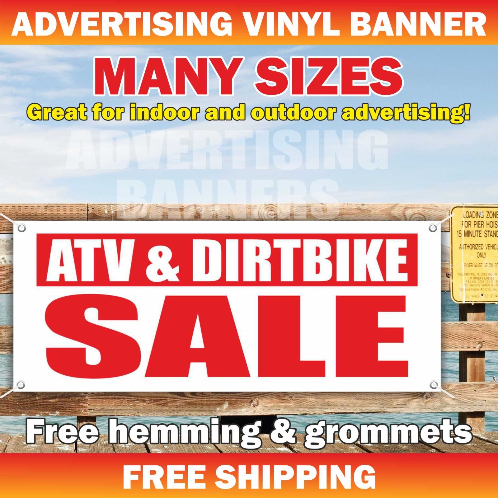 ATV & DIRTBIKE SALE Advertising Banner Vinyl Mesh Sign Motorcycle Bike Shop