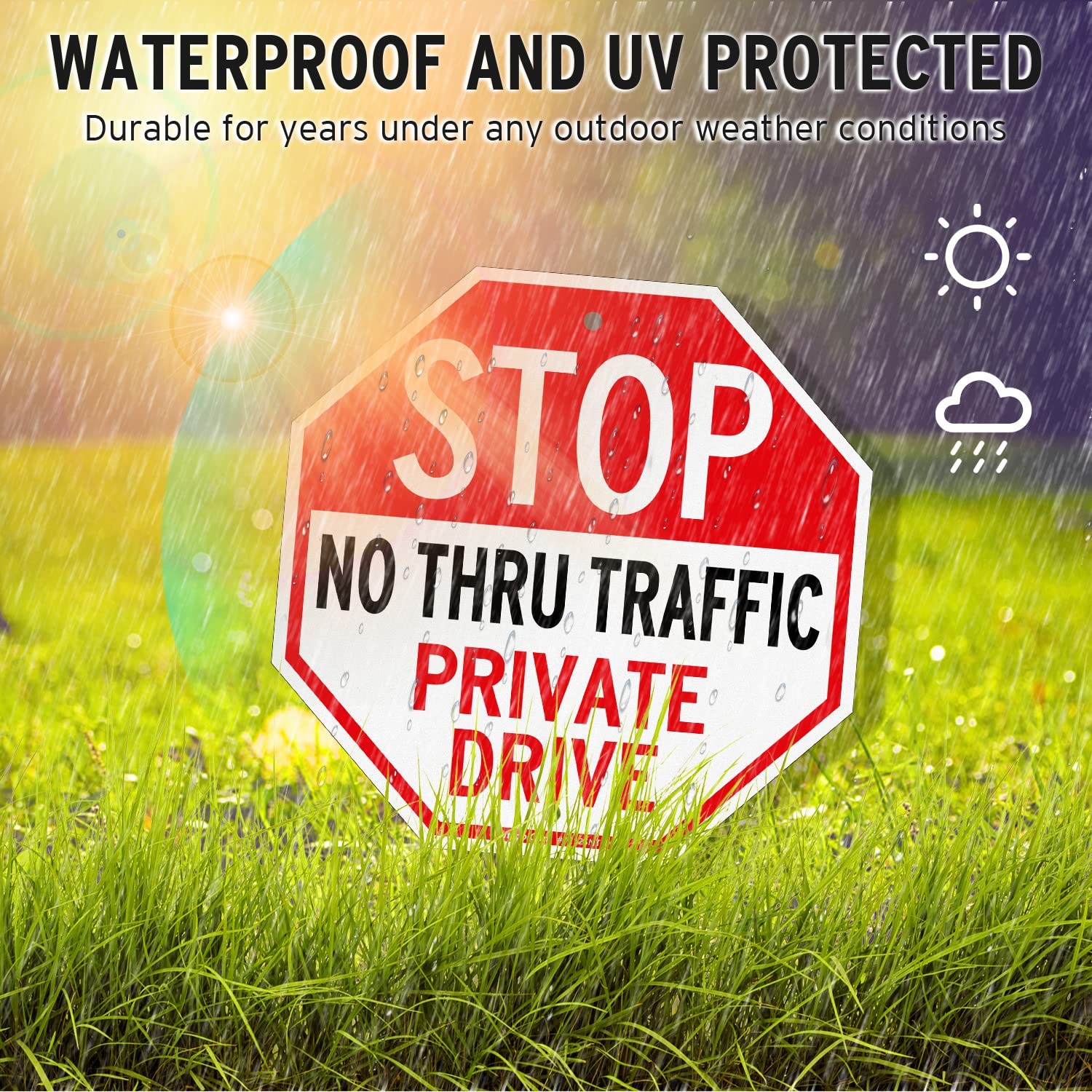 Private Drive Sign 12×12 Inch, Reflective Aluminum Weather Resistant UV Tool