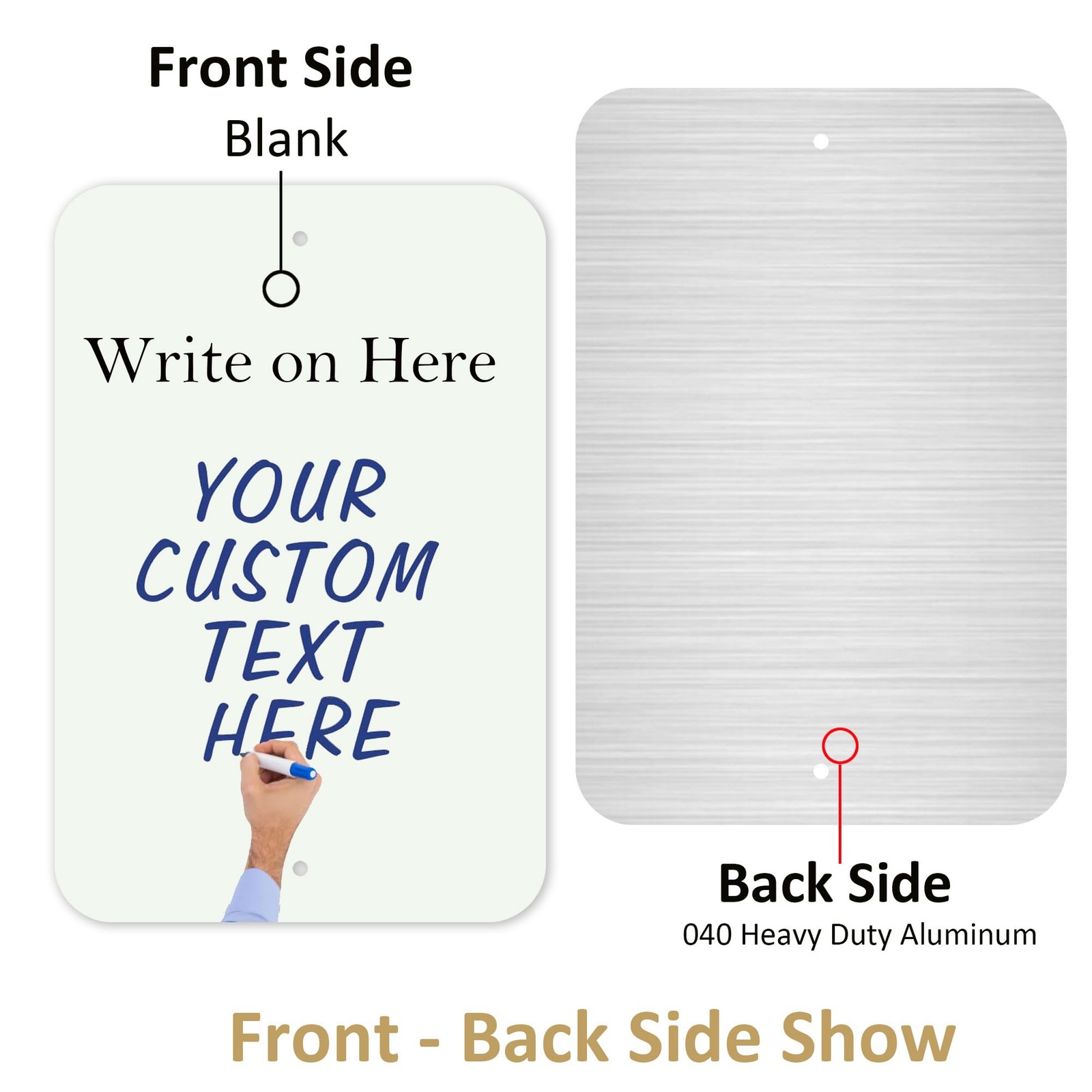 2 PCS Large Blank WriteOn Metal Sign 18×12 Inch White Reflective Aluminum