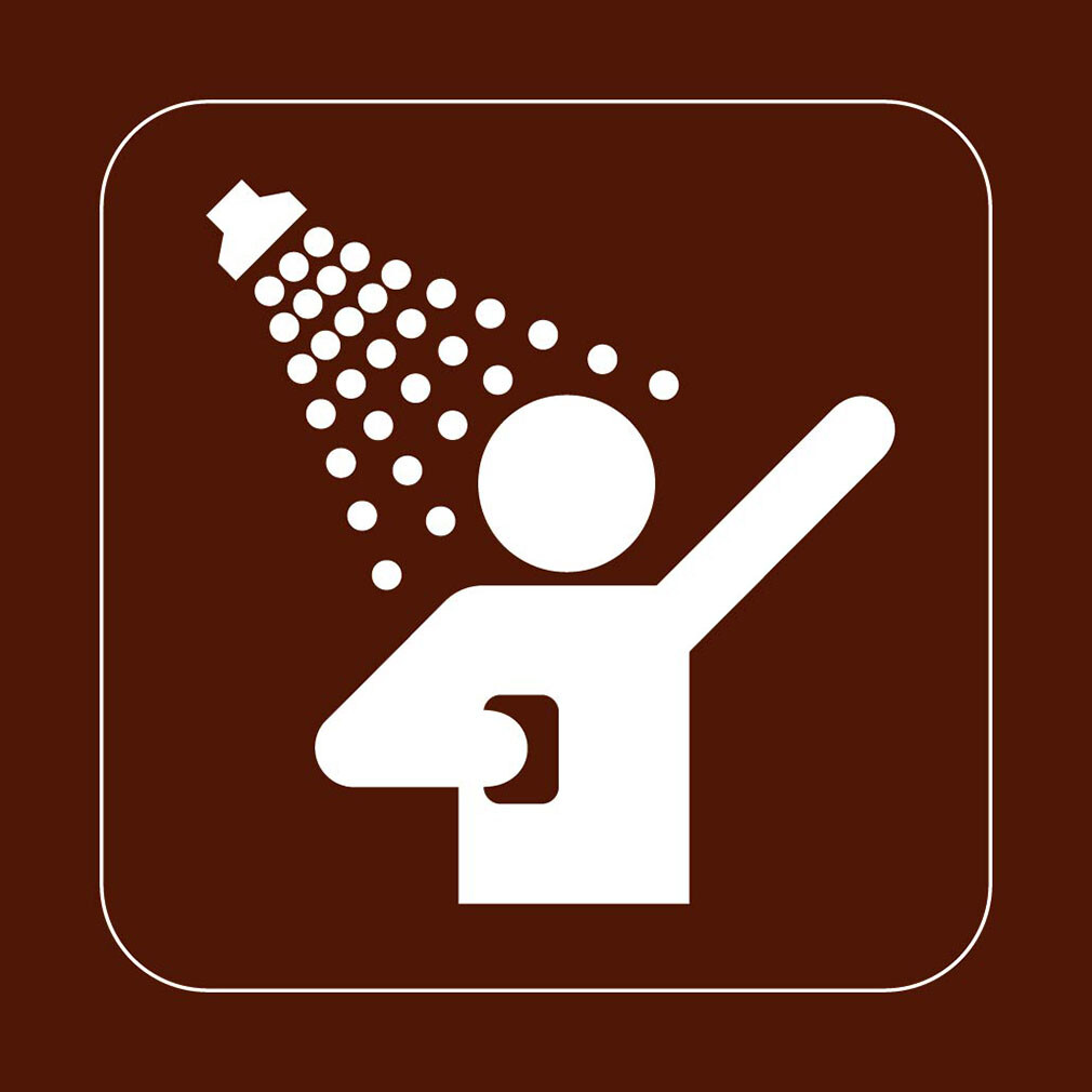 Square Metal Sign Multiple Sizes Showers Recreation Parks Forestry Camping A