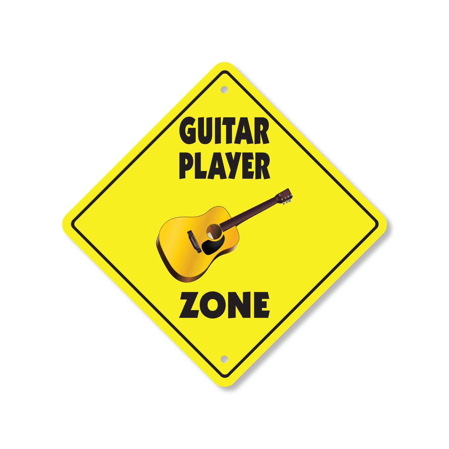 Guitar Player Plastic Street Sign Crossing Xing Gift Novelty Funny