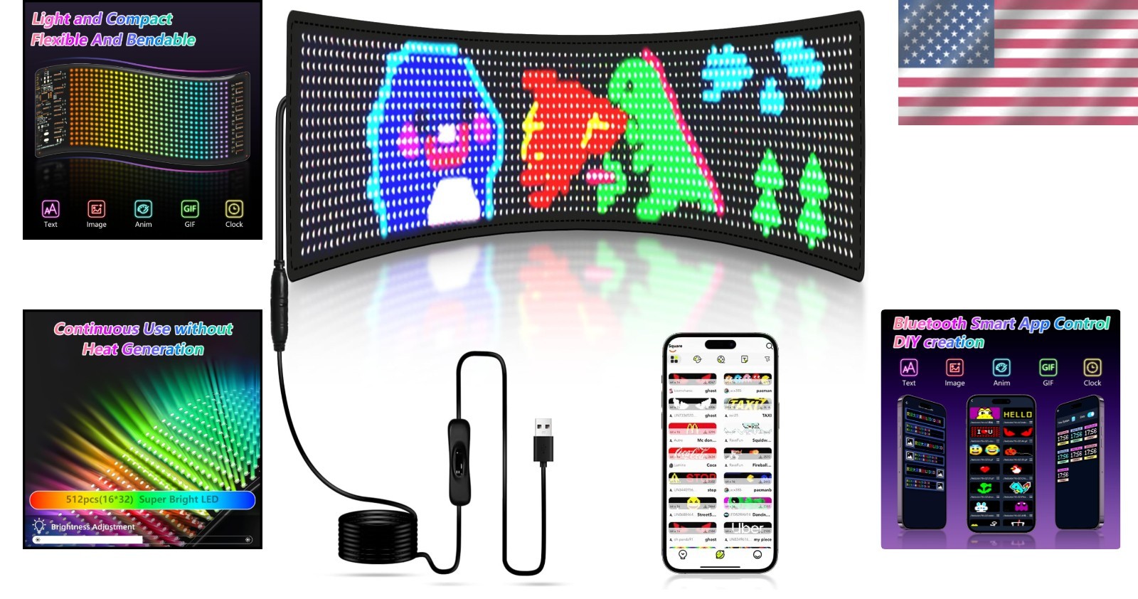 Vibrant 23″x5″ LED Sign with APP Control for Stunning Advertising & Celebrations