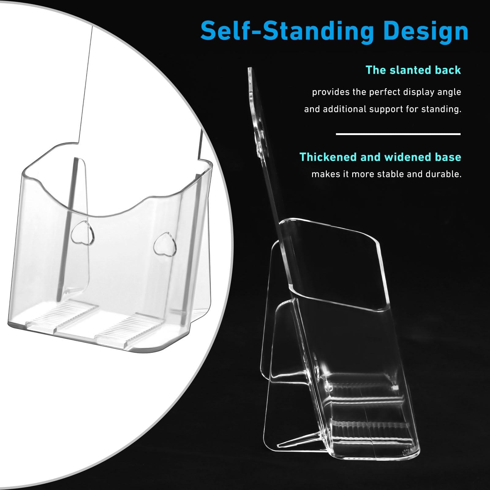 xydstay Acrylic Brochure Holder 4×9 Inches Slant Back Design, Clear