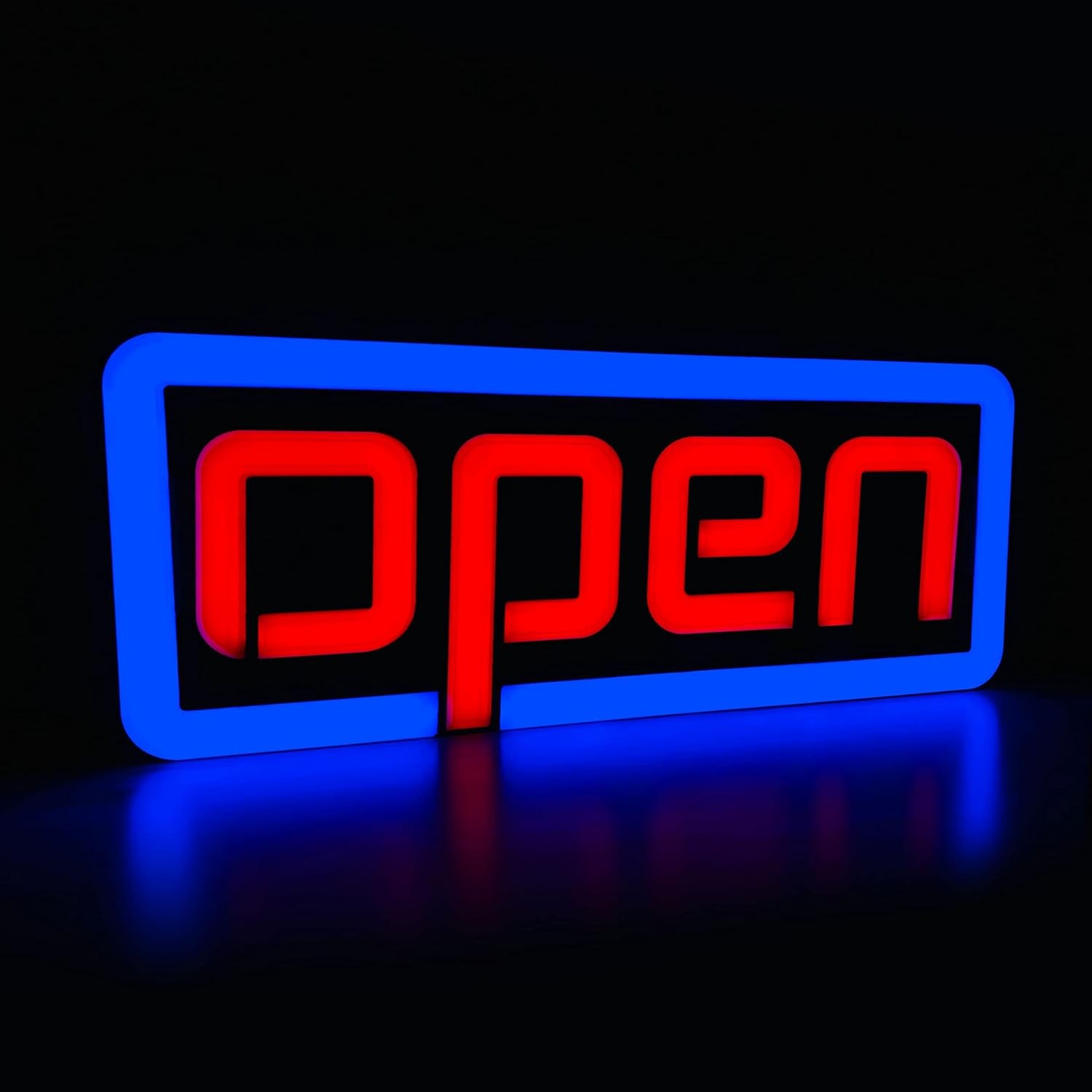 Jumbo 30” X 13” LED Neon Open Sign with Remote Control – Green/Red