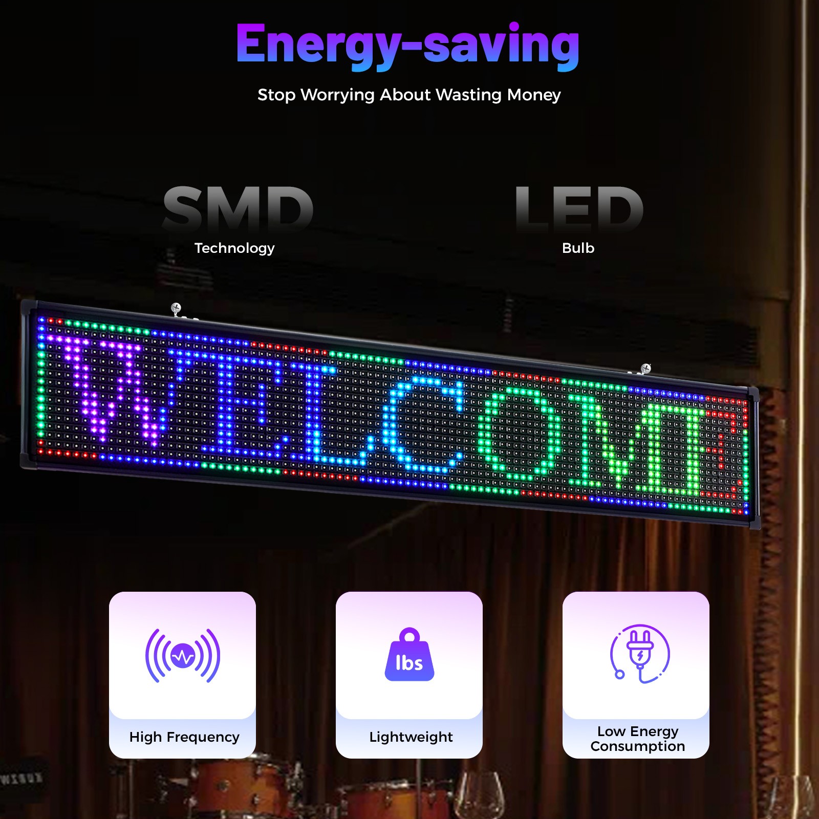 High Brightness Outdoor LED Sign Programmable Scrolling Message Display Board US