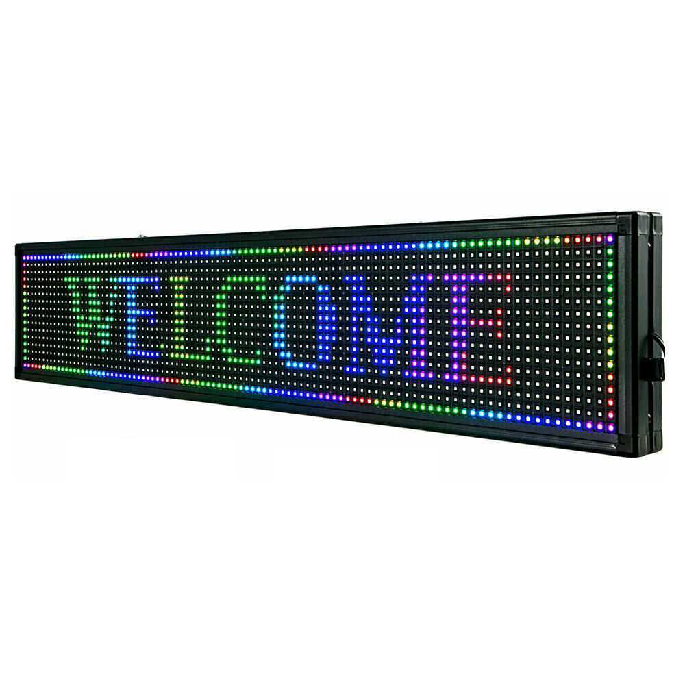 40″X8″ LED Sign Scrolling Message Display Board RGB 7-Color Programmable Board