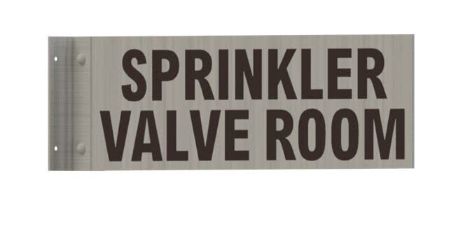Sprinkler Valve Room Sign -Two-Sided/Double Sided Projecting-REF24-1027