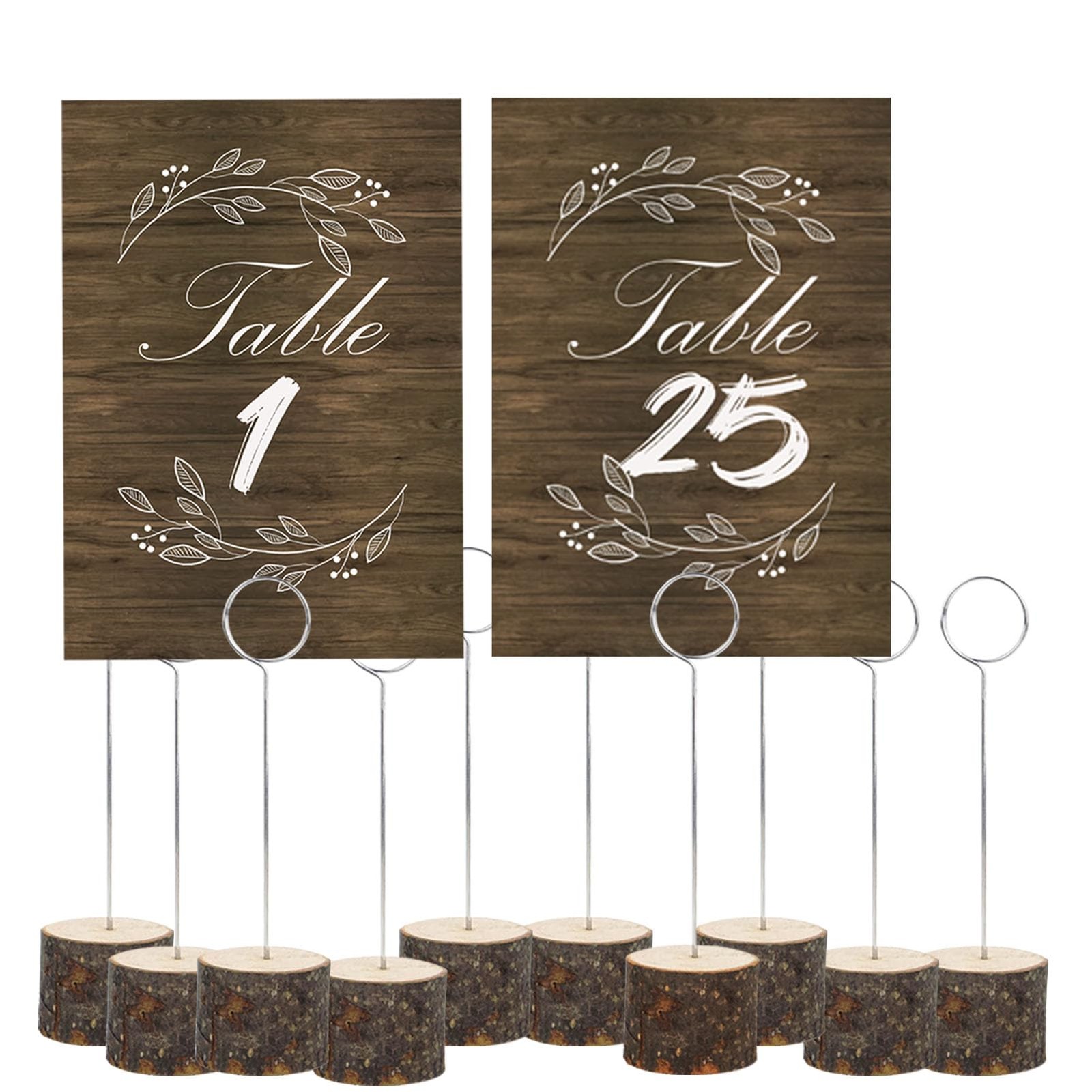 Rustic Table Number Cards 125 Wood Sign Holders Wedding Centerpiece 26 PCS