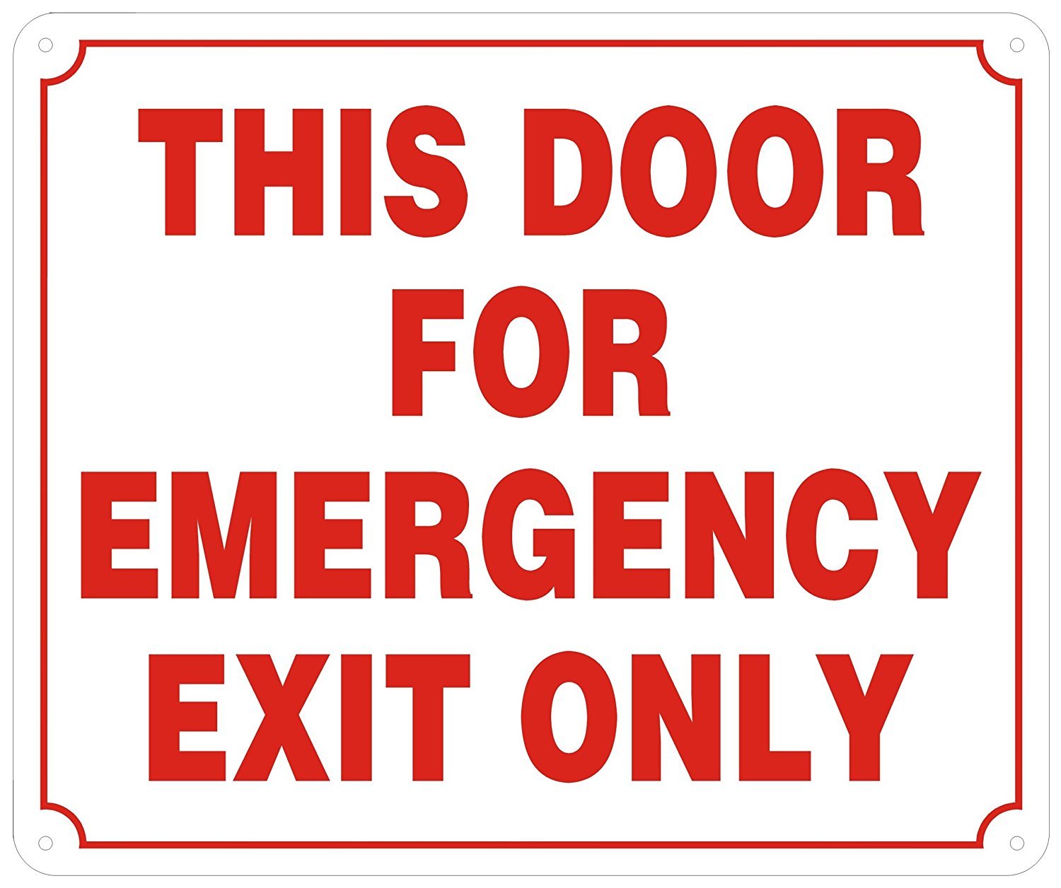 THIS DOOR FOR EMERGENCY EXIT ONLY SIGN -Reflective !!!! ( ALUMINUM…-REF24-1027