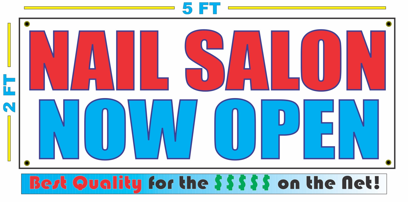 NAIL SALON NOW OPEN Banner Sign NEW Larger Size Best Quality for the $$$