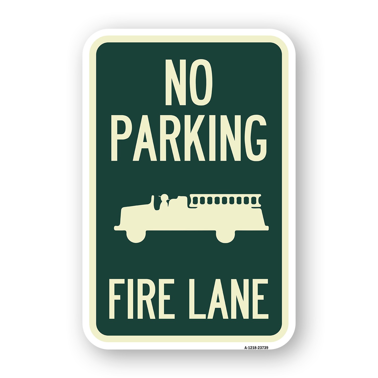 No Parking Fire Lane (Fire Truck Symbol) Heavy Gauge Aluminum Parking Sign