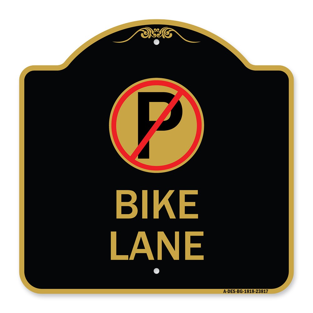 Designer Series – No Parking (Symbol) Bike Lane Heavy Gauge Aluminum